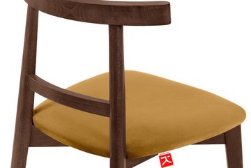 Konsimo Holzstuhl Esstischstühle LILIO, Holzstühle, Polsterstühle 2 St., hergestellt in der EU, Vintage-Stil, Massivholzrahmen aus Buche