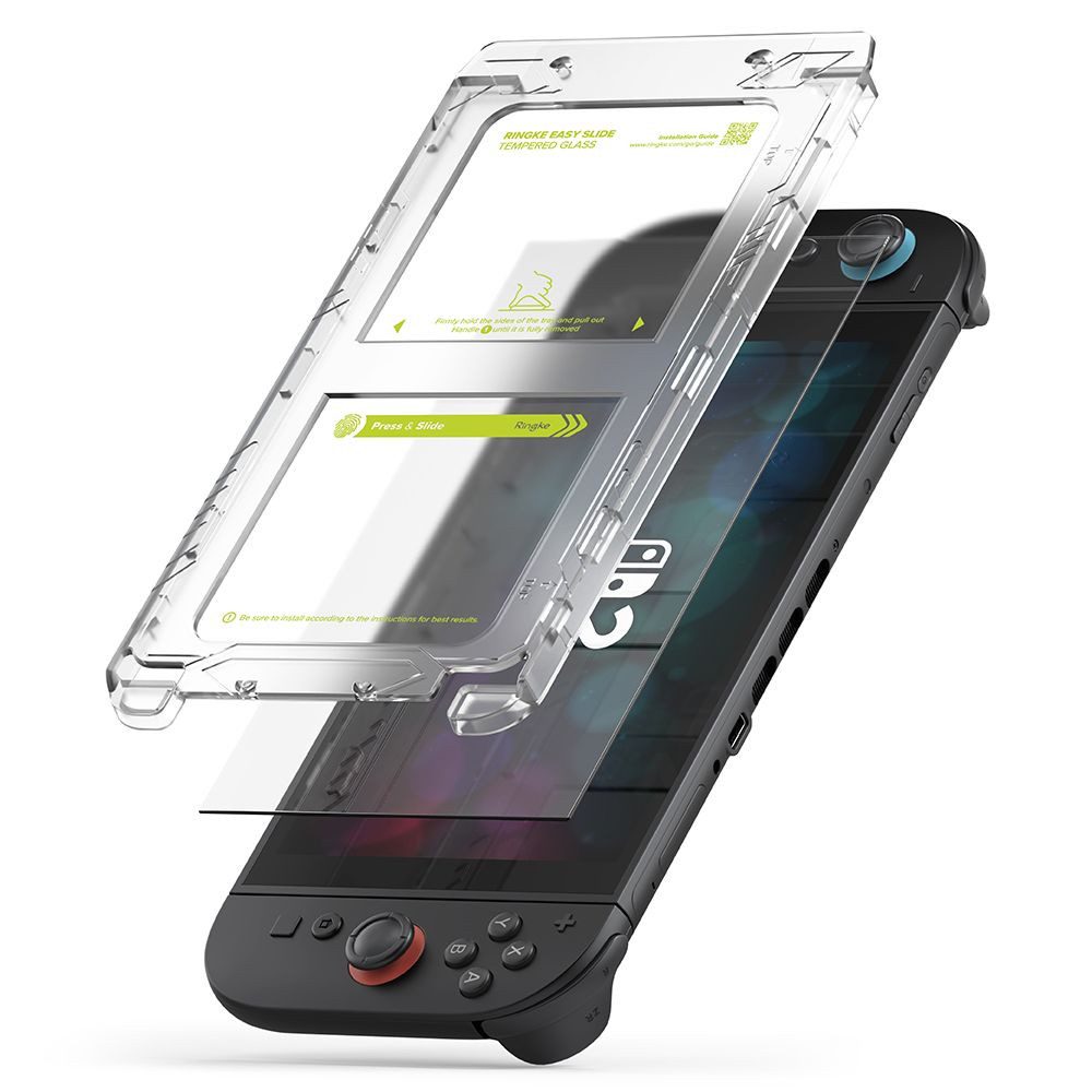 Ringke Displayschutzglas Panzerglas Bildschirmschutz Schutzglas für Nintendo Switch 2, Spar-Set, 2 Stück, Härte 9H, oleophob, Montagerahmen, 2,5D Kanten