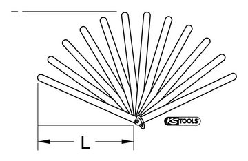 KS Tools Fühlerlehre, Kolbenspiellehre, 20 Blatt, 0,05-1 mm