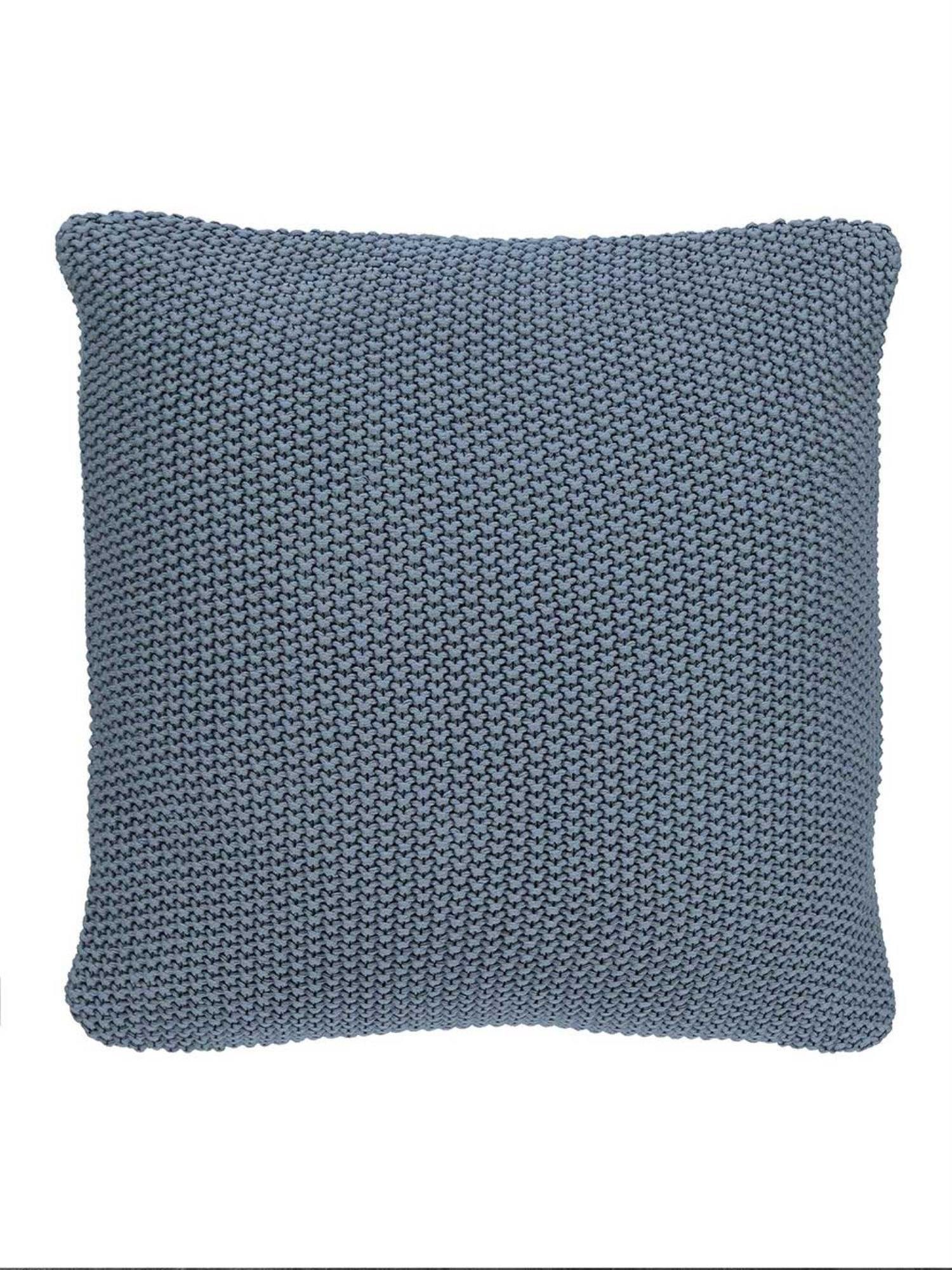 Marc O'Polo Home Dekokissen Nordic knit, aus gestrickter nachhaltiger Baumwolle Smoke Blue