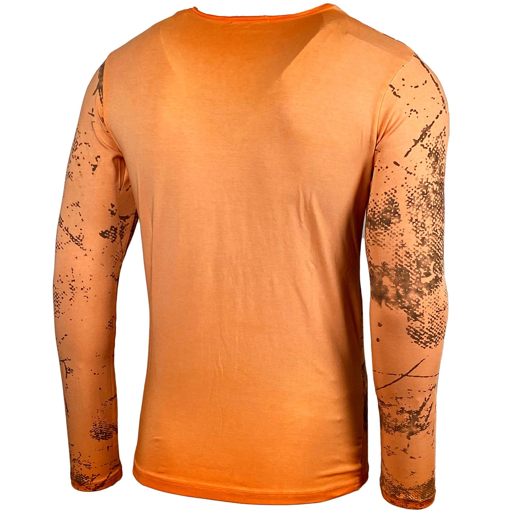 Baxboy Longshirt Back Herren Front All Baxboy Longsleeve & Plakativer Orange 708 Print Over