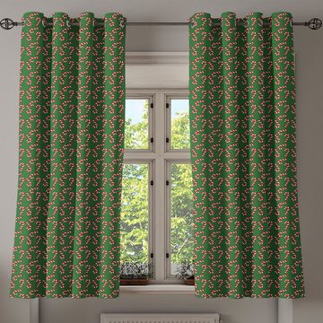 Gardine Dekorative 2-Panel-Fenstervorhänge für Schlafzimmer Wohnzimmer, Abakuhaus, Weihnachten Zuckerstangen