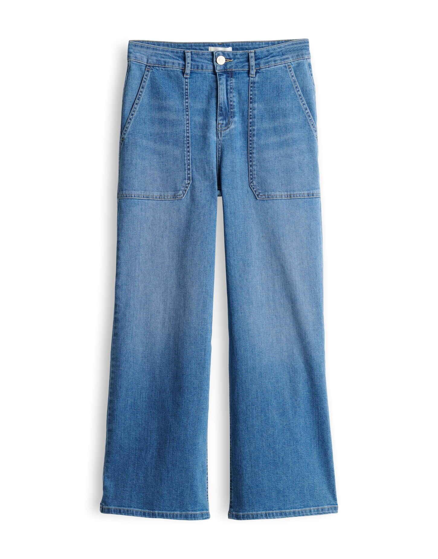 OPUS Weite Jeans mit Cargo Details Used Effekte für authentischen Style