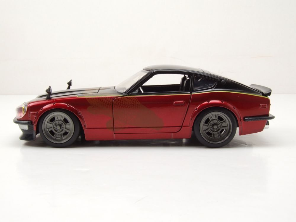 JADA Modellauto Datsun 240Z 1972 rot schwarz Fast & Furious, Maßstab 1:24