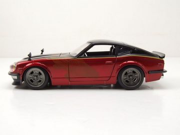 JADA Modellauto Datsun 240Z 1972 rot schwarz Fast & Furious Modellauto 1:24 Jada Toys, Maßstab 1:24