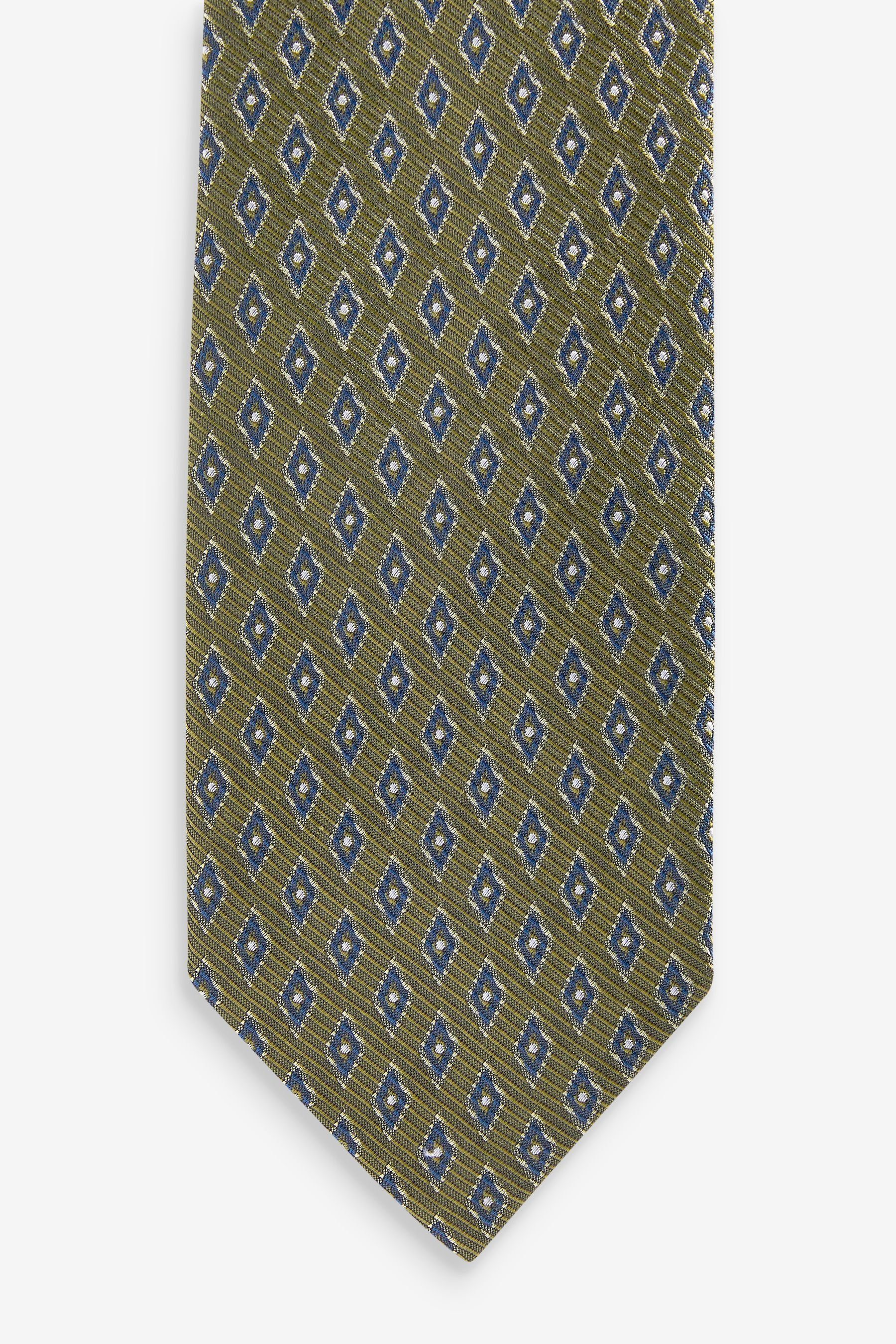Green Seidenkrawatte geometrischem Krawatte Next mit Muster (1-St)