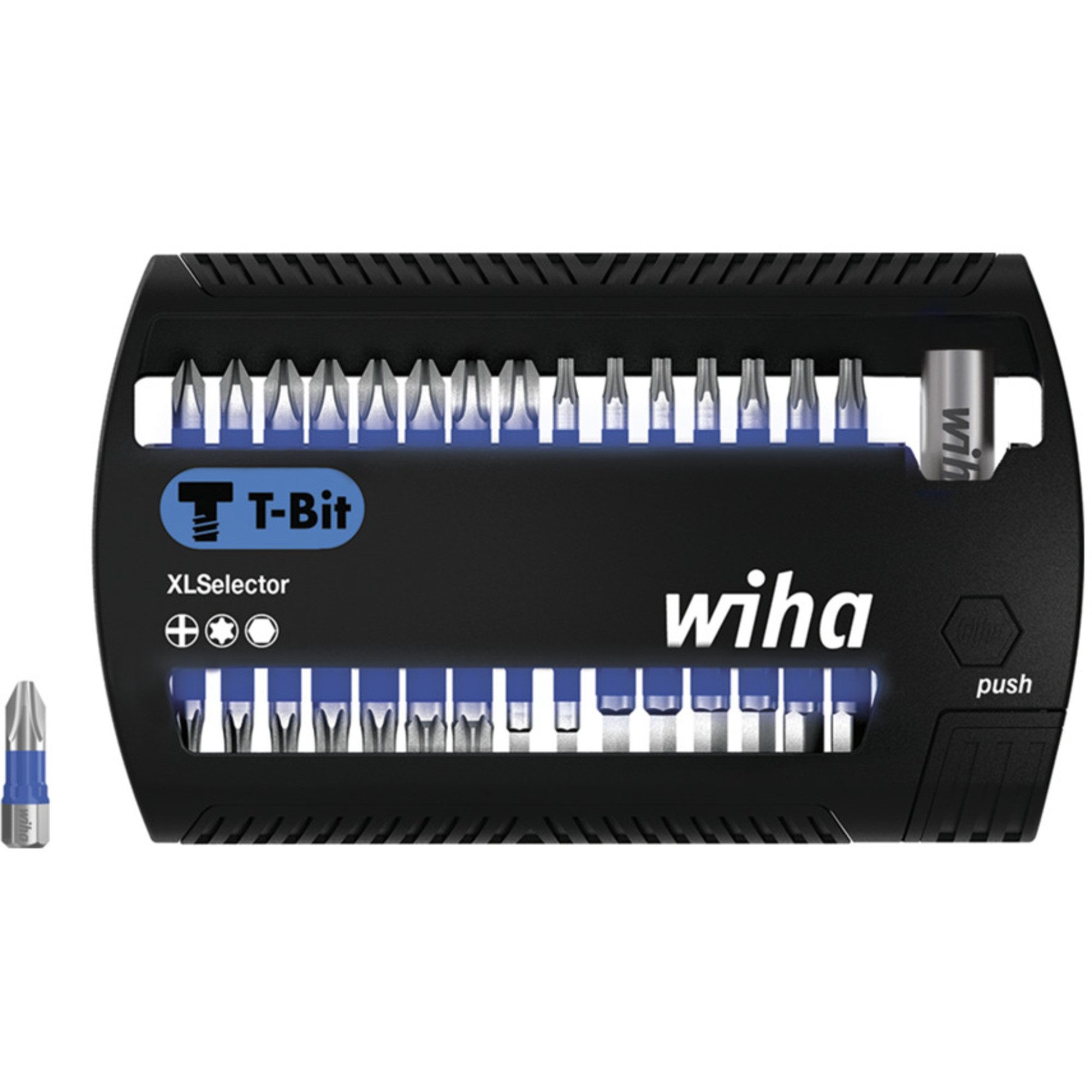 Bohrer- und Bitset Wiha Bit-Satz XLSelector T-Bit 25mm, 31-teilig