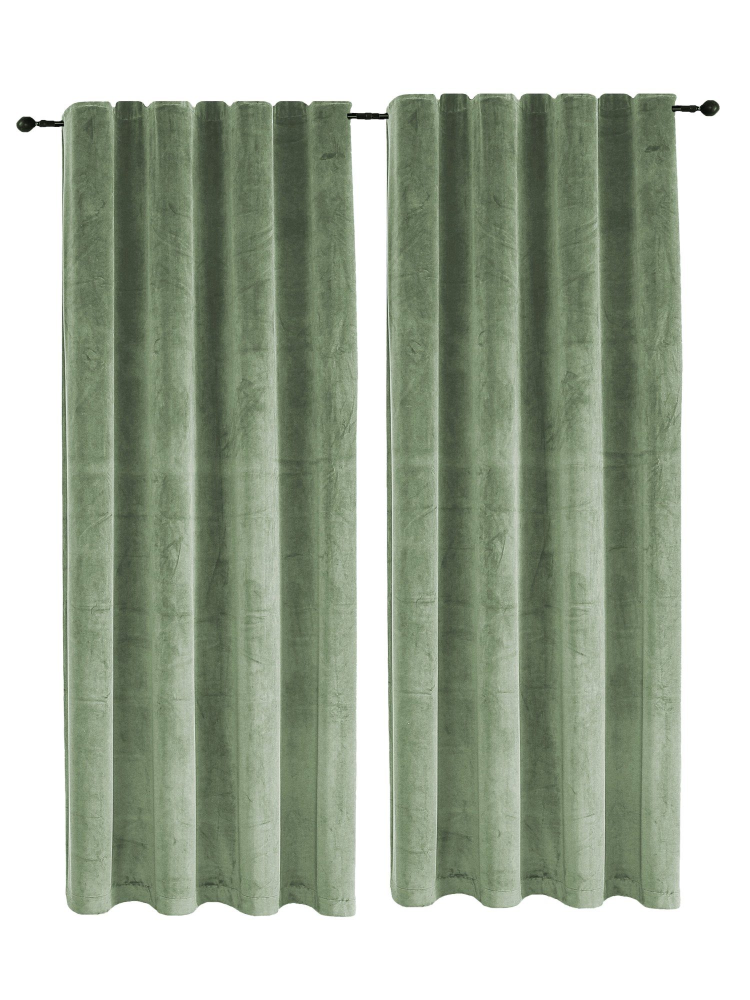 Haus und Deko Verdunkelungsvorhang Vorhang 2er Set Kräuselband Verdunkelung 300x245 cm Samt weich blickdi (2 St), Kräuselband, Polyester