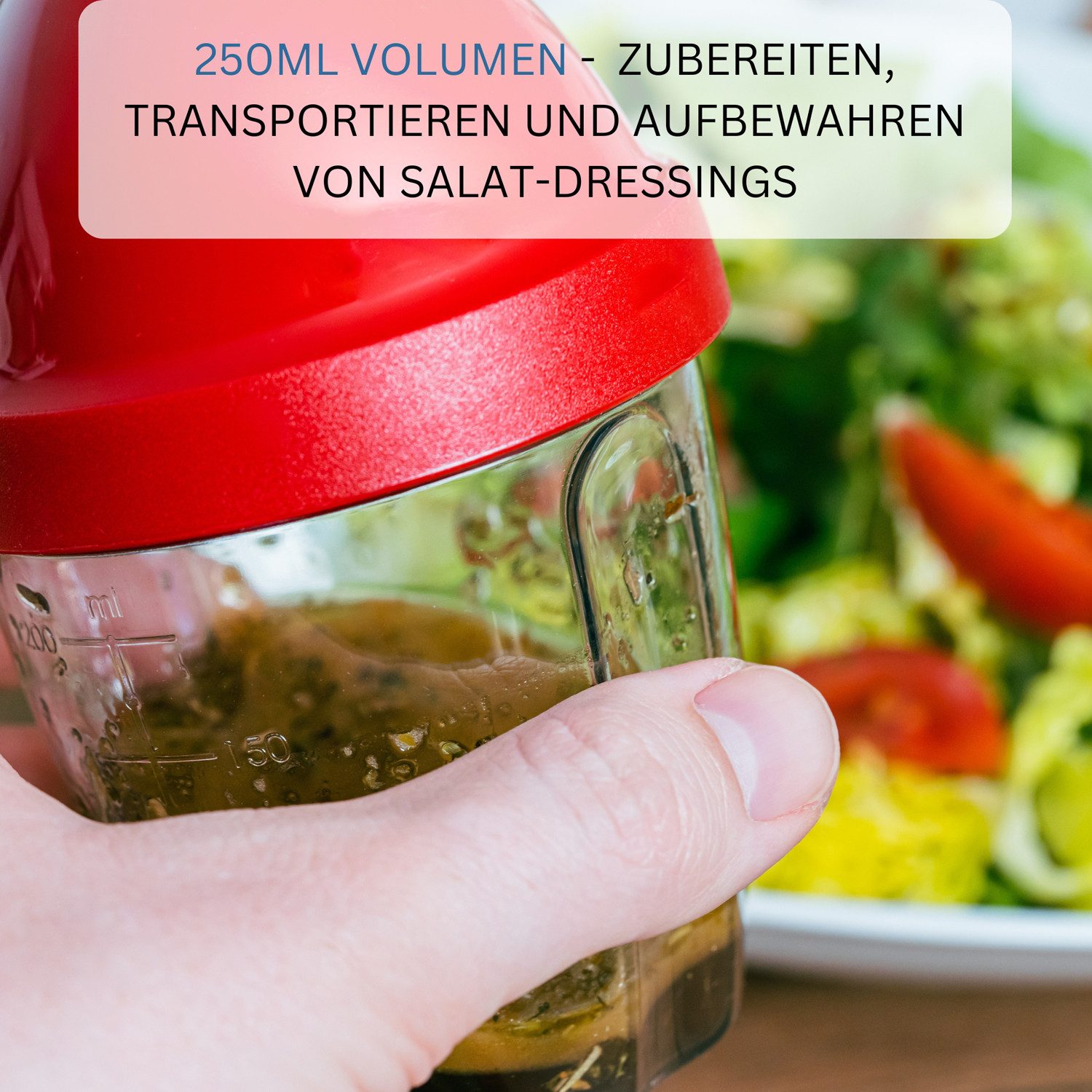 WESTMARK Dressing Shaker Schüttelbecher »Mix-Ei«, 0,25 l, rot, mit herausnehmbarer Mixscheibe, PP