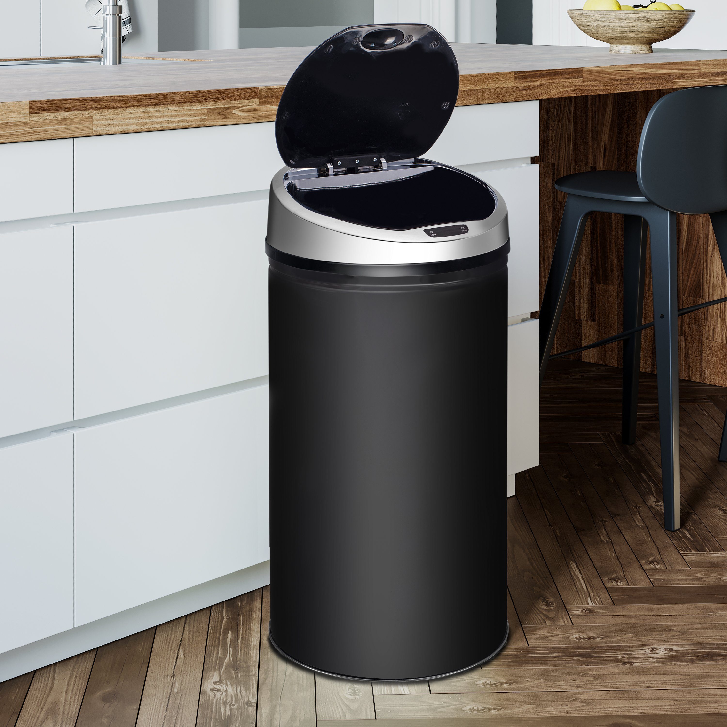 Ribelli Mülleimer Sensor Mülleimer 40L, schwarz, Mülleimer Abfalleimer Küche Mülltrennsystem