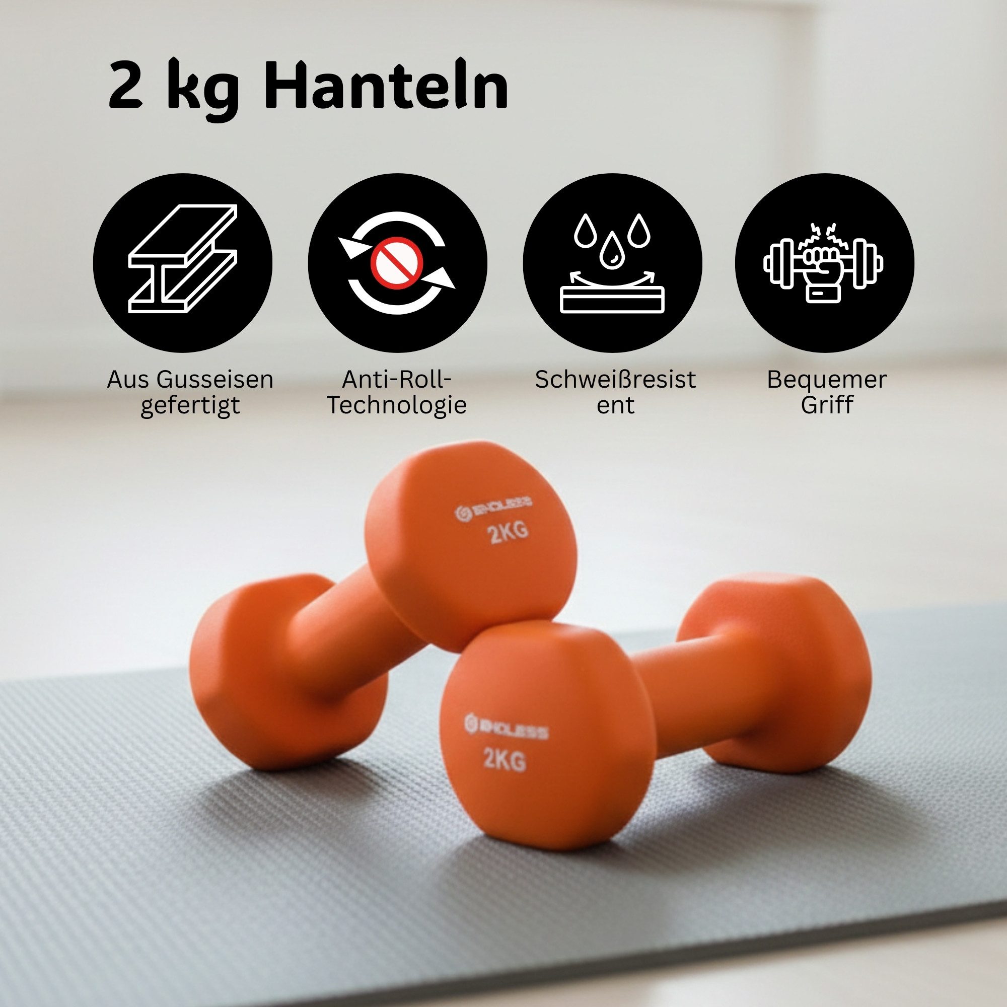 Endless Hantel-Set Fitness Hantel Set für Krafttraining und Home Workout, (IN BOX : 1 Paar Neopren Hanteln nur, Non-Slip, Multifunctional Dumbells), Neopren beschichtete feste Hantel