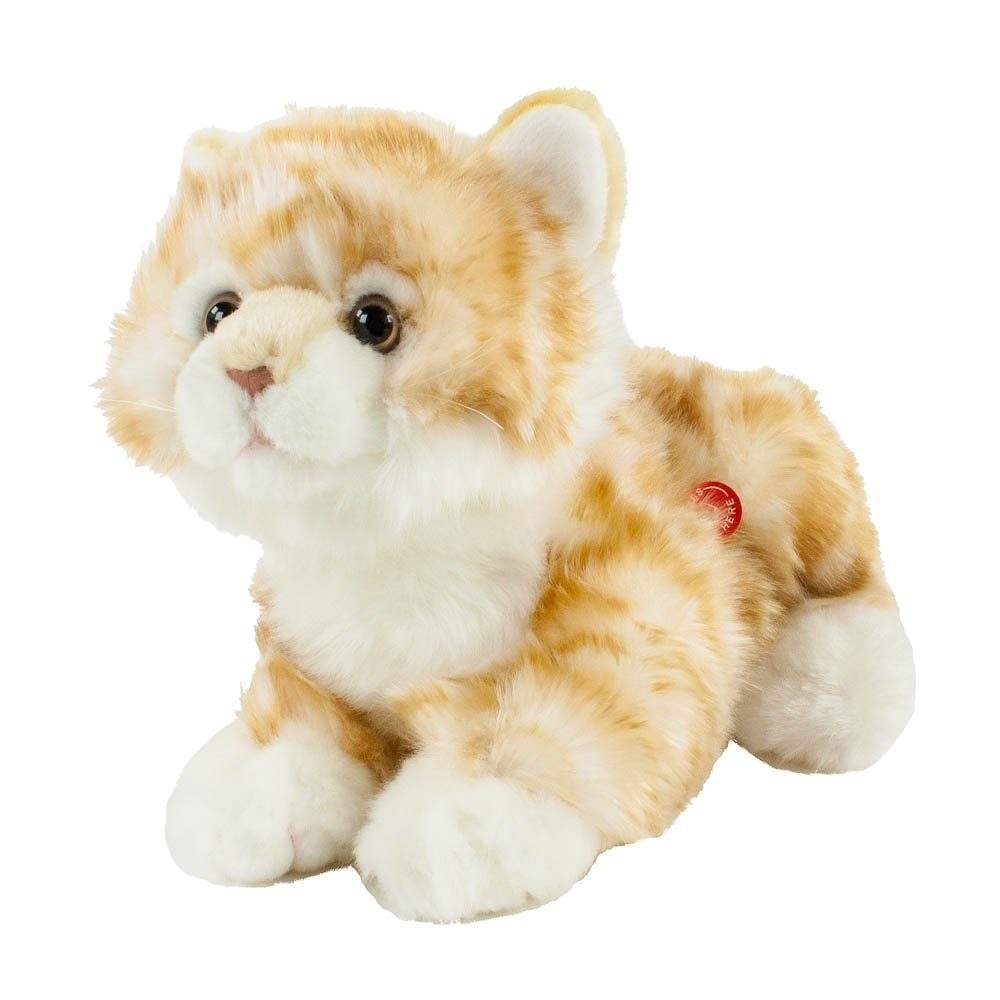 Teddys Rothenburg Kuscheltier Uni-Toys Katze mit Stimme 22 cm rot/weiß  getigert
