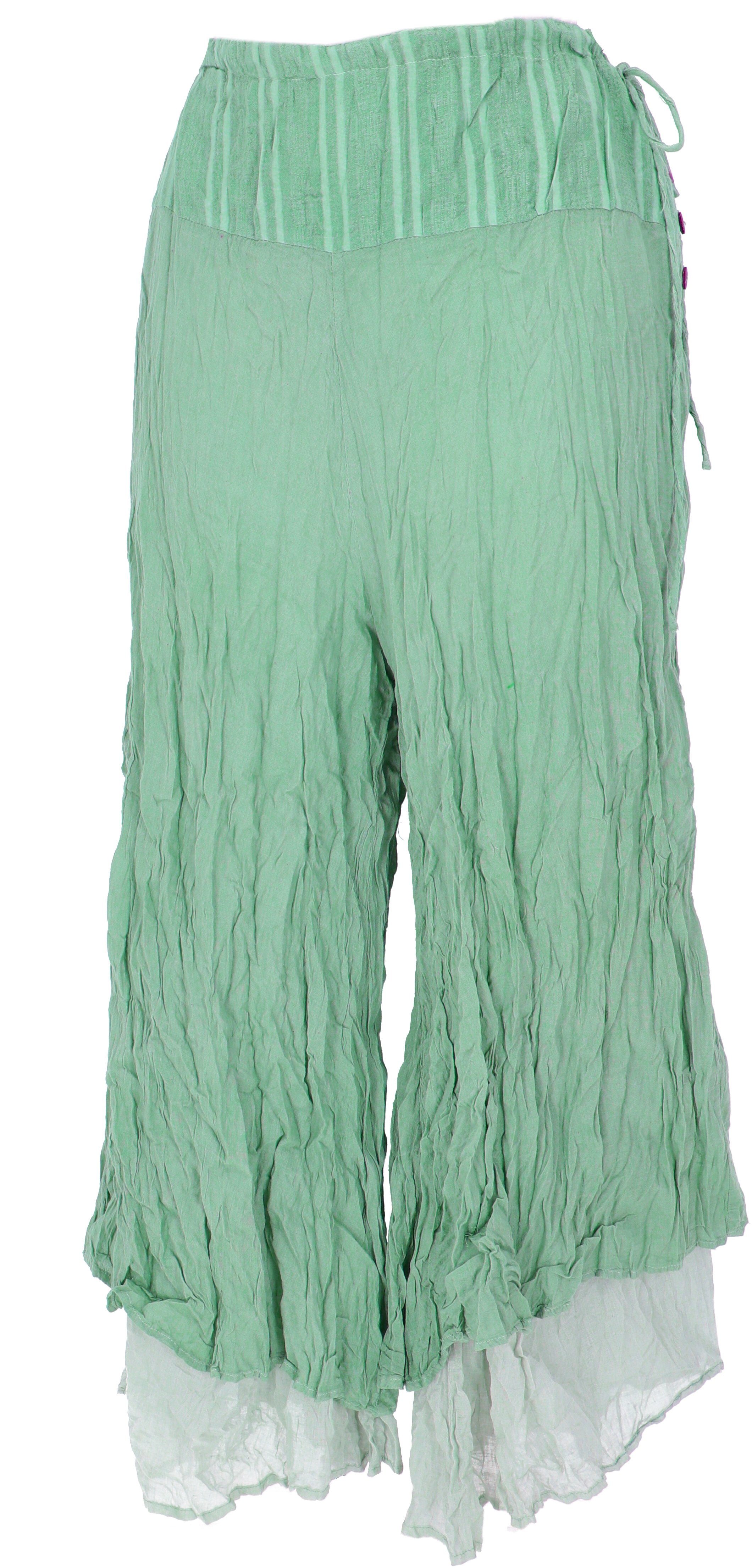 Guru-Shop Relaxhose Bequeme Palazzohose, Marlenehose im Crush-Look,.. alternative Bekleidung