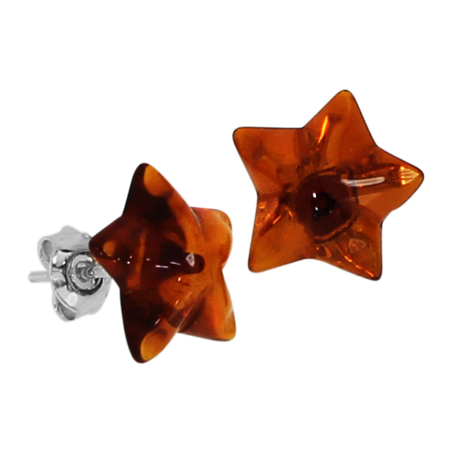 OSTSEE-SCHMUCK Paar Ohrstecker Ostsee-Schmuck Ohrstecker Stern Ohrstecker Stern (2-tlg)