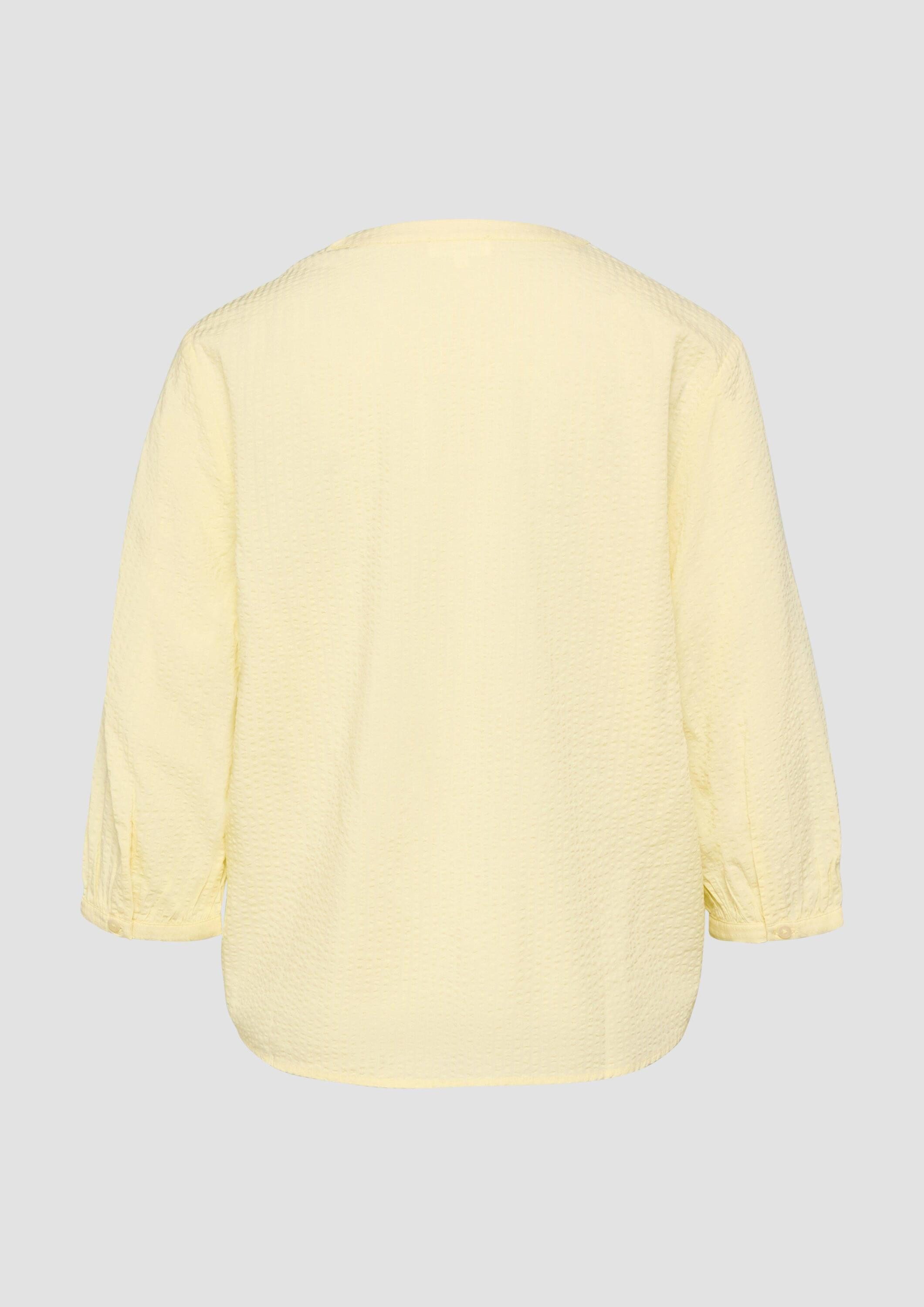 s.Oliver Kurzarmbluse Bluse Bluse aus Seersucker mit Raffungen