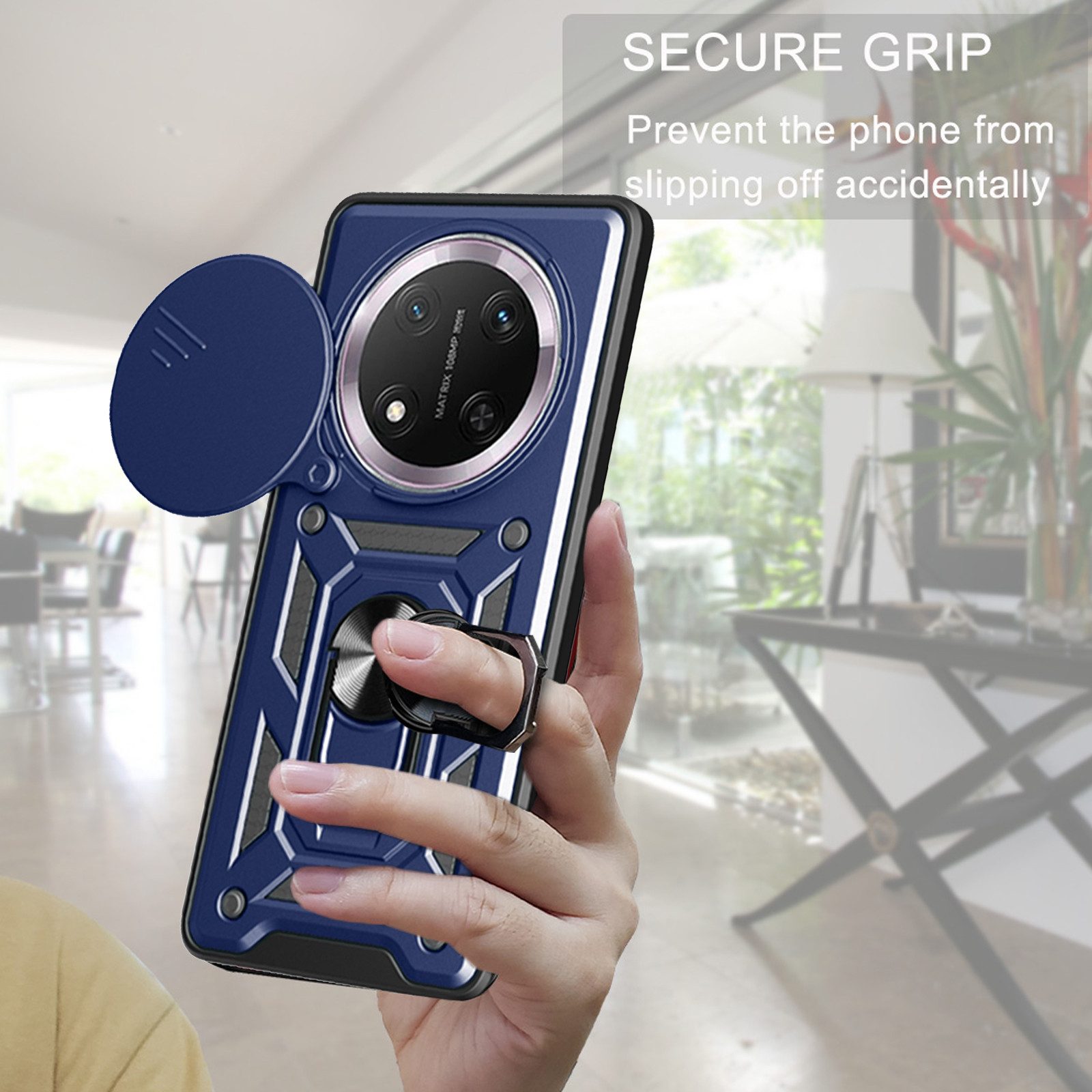 betterfon Handyhülle Panzer Hülle für Honor Magic 7 Lite Outdoor Case mit Kameraschutz, Outdoorhülle mit Ringhalter Smartstand und Silikonkern