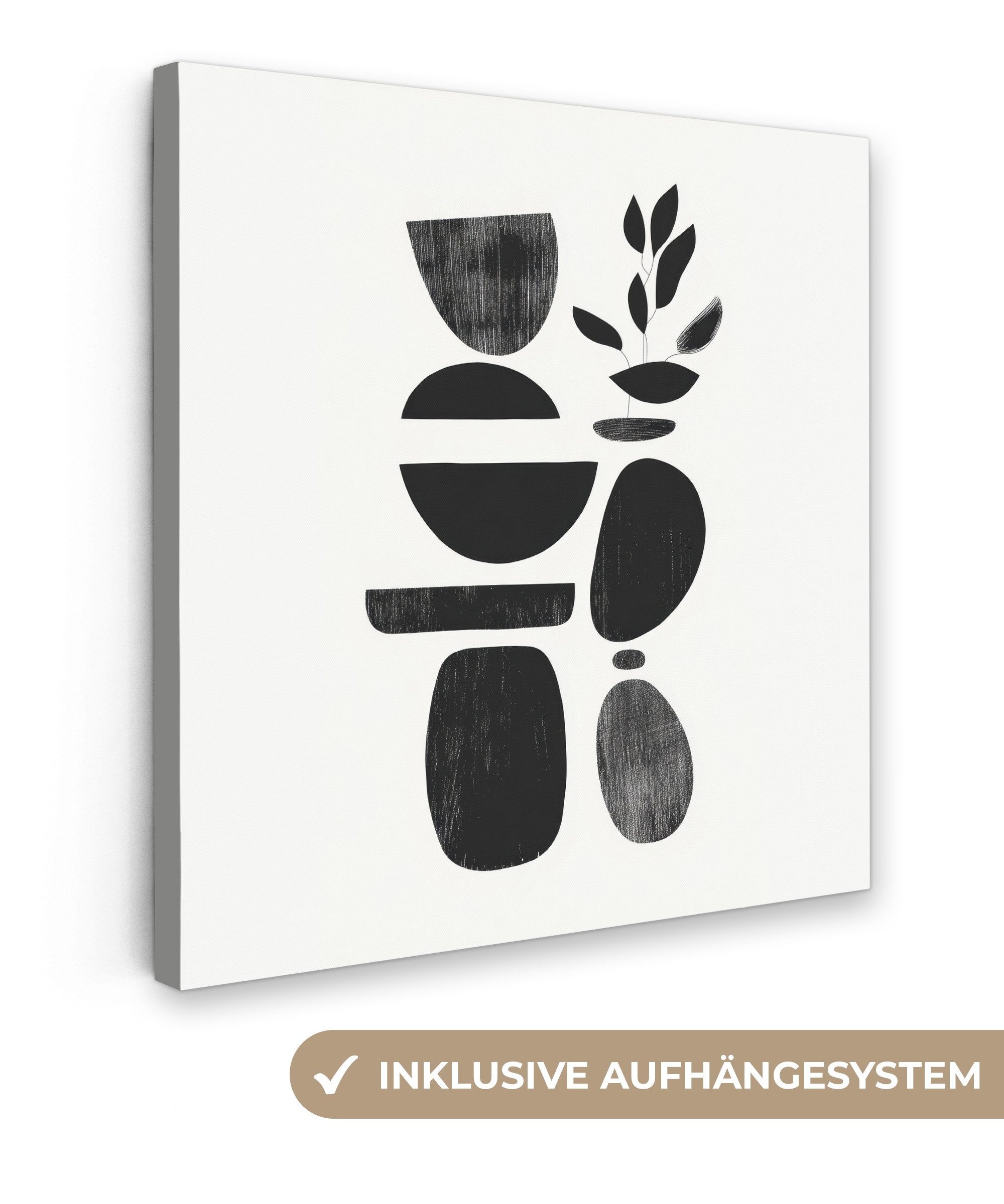 OneMillionCanvasses® Leinwandbild Japandi - Schwarz - günstig online kaufen