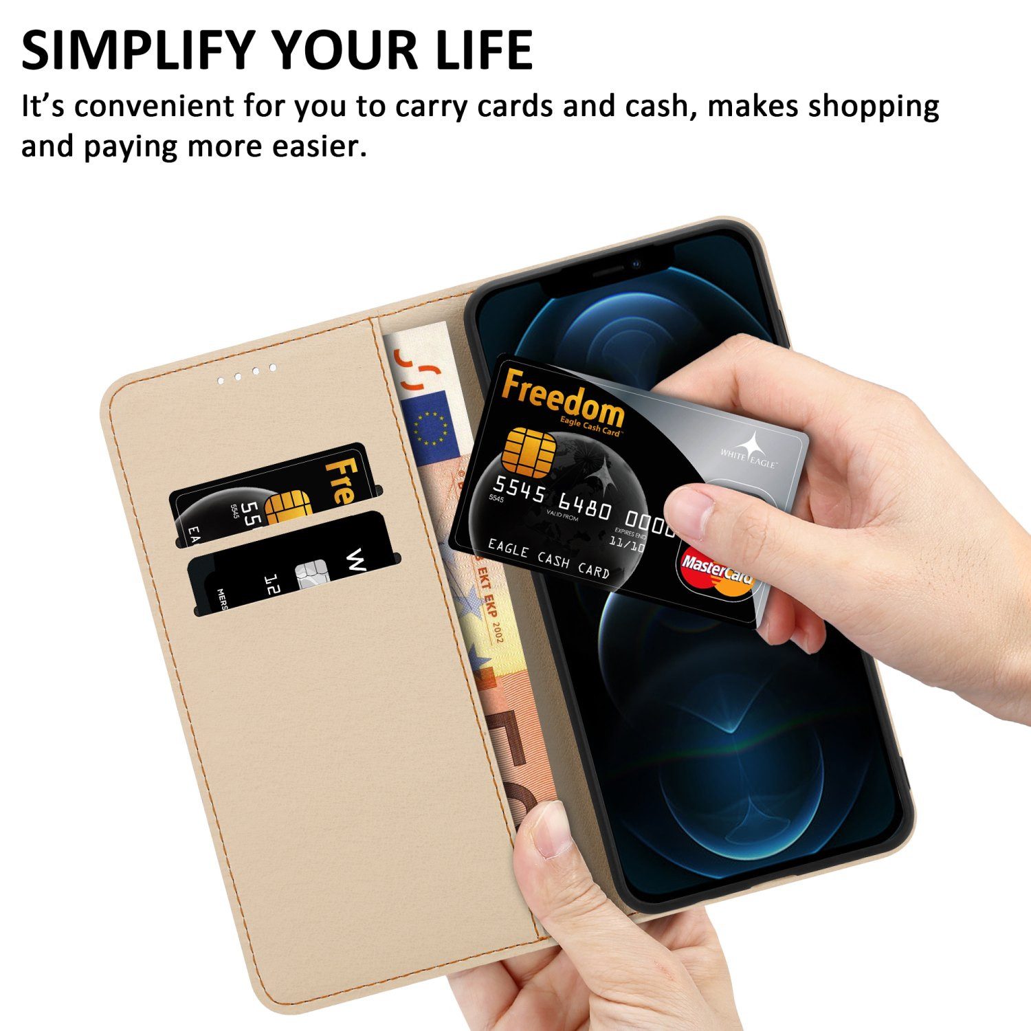Cadorabo Handyhülle für iPhone 13 PRO Hülle Apple iPhone 13 PRO, Handy Schutzhülle - Hülle, Standfunktion, Kartenfach, Magnetverschluss
