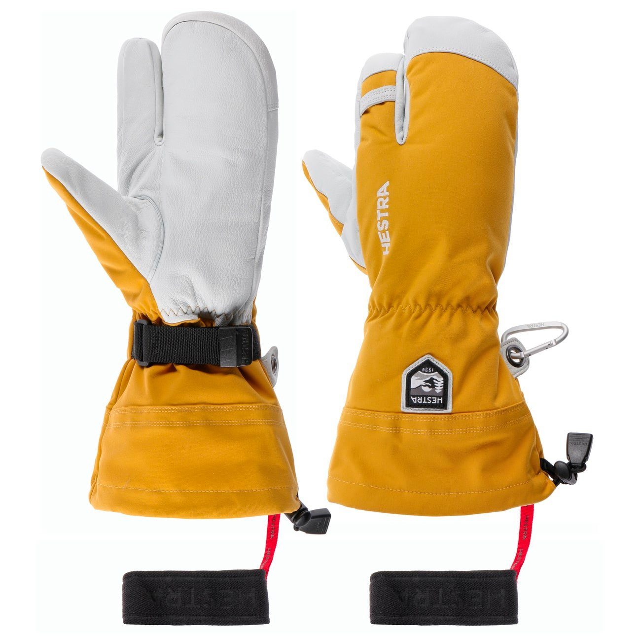 gelb mit Futter Lederhandschuhe Hestra Skihandschuhe