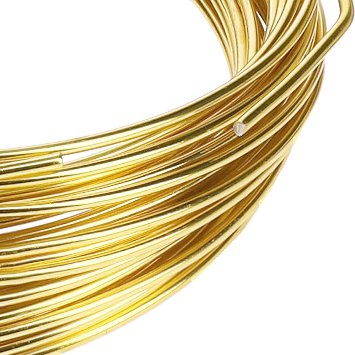 mumbi Basteldraht Basteldraht Aluminium Gold 10m, 2mm stark – Schmuck- & Dekodraht DIY
