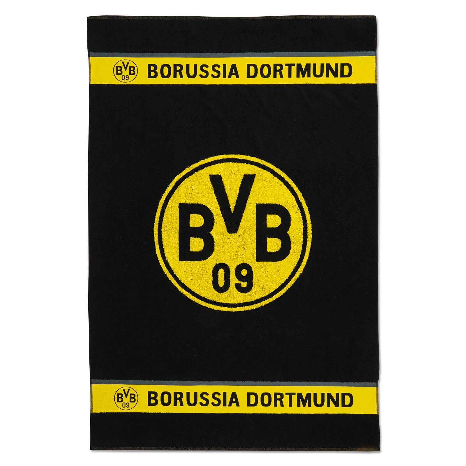 BVB Badetuch BVB-Badetuch Emblem 100x150 cm, Baumwolle (Packung, 1-St), mit Schlaufe