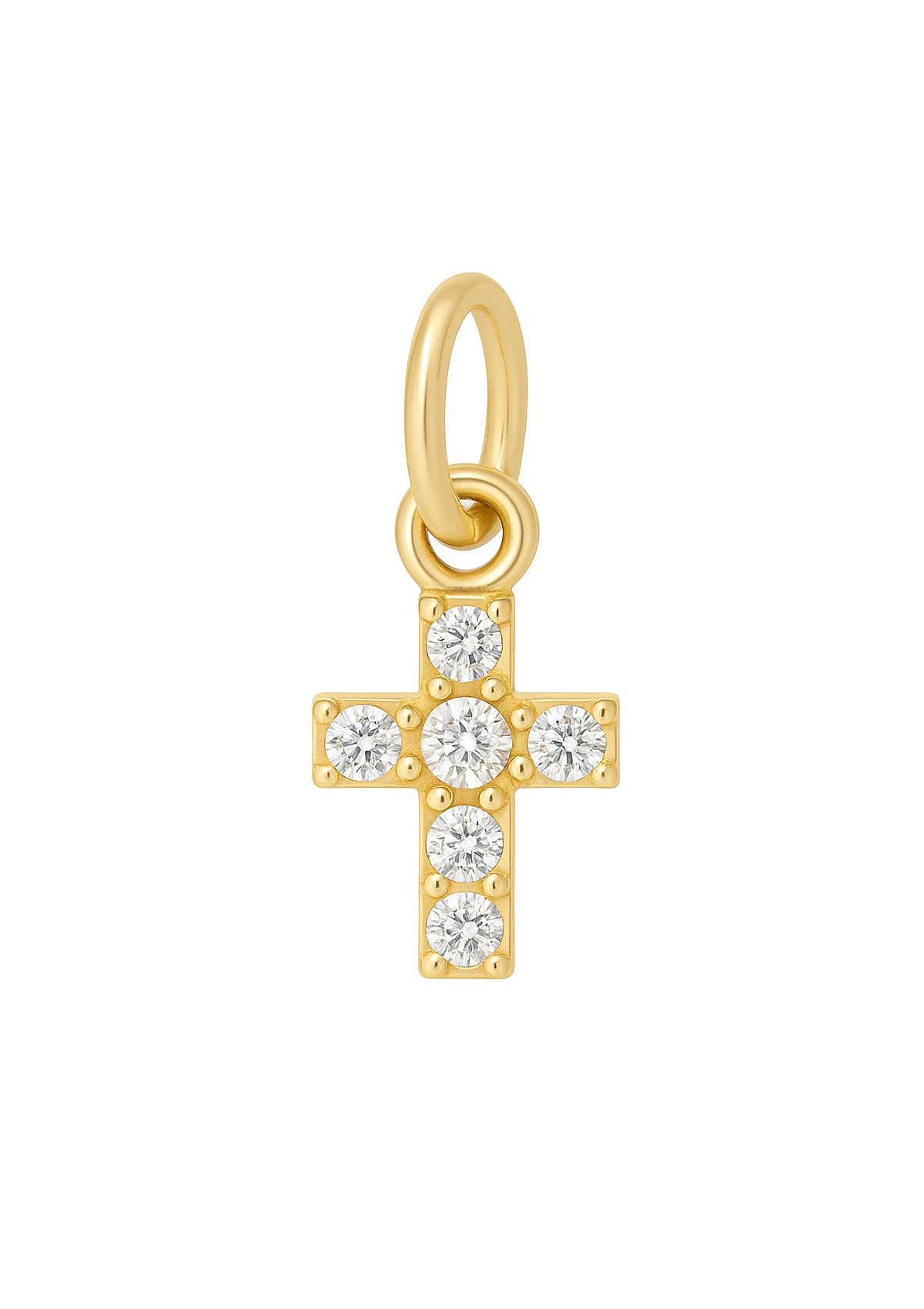 Dear Me Kettenanhänger Gold 585 & 375 Anhänger Damen Zirkonia klein, Anhänger Kreuz Herz Schmetterling Schleife, 9K/ 14K Schmuck Gold