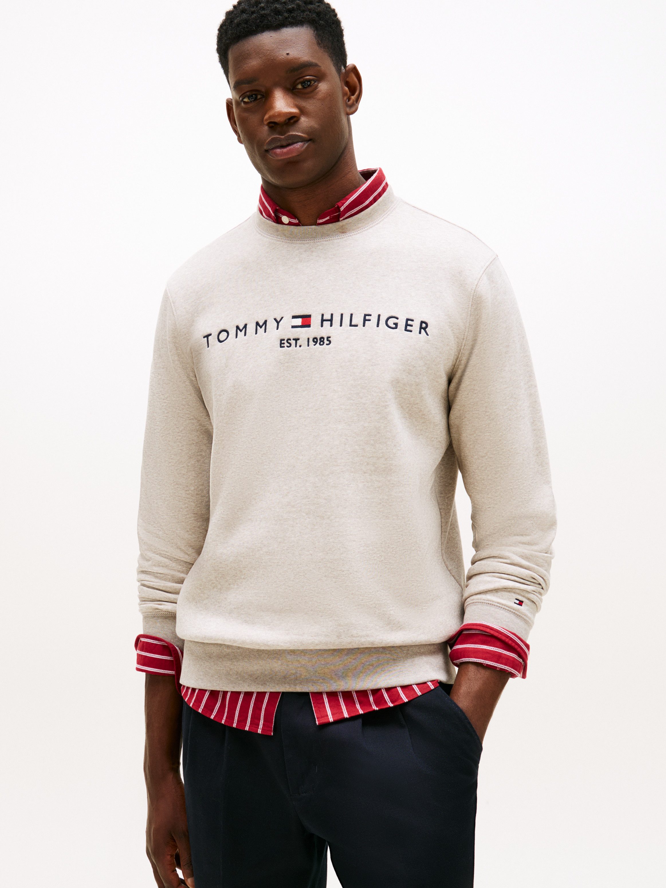 Tommy Hilfiger Sweatshirt TOMMY LOGO SWEATSHIRT mit Rundhals und Stickerei günstig online kaufen