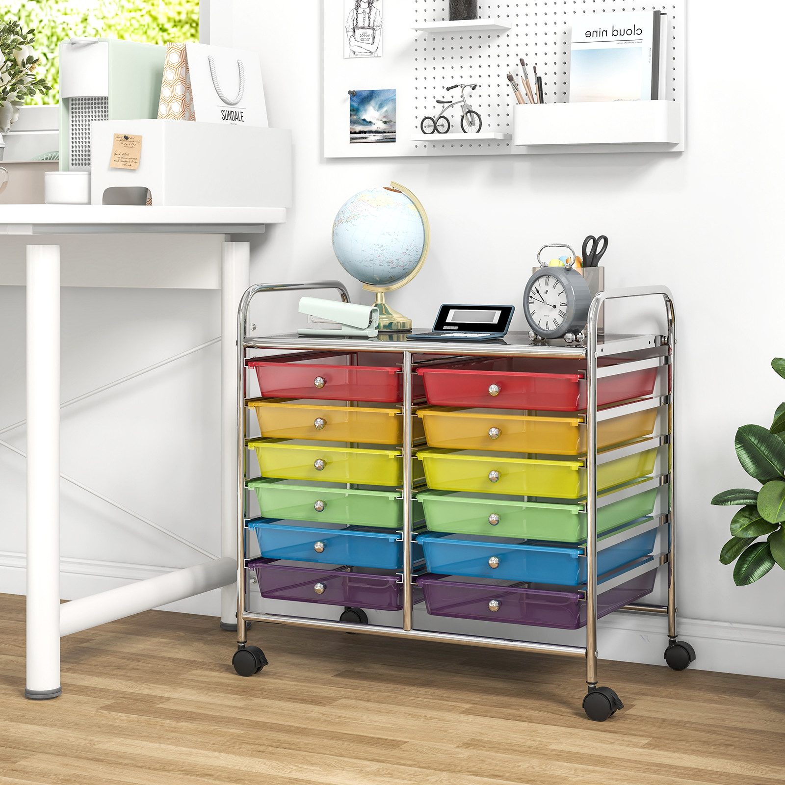 COSTWAY Rollcontainer, mit Schubladen Kunststoff, Rollwagen günstig online kaufen