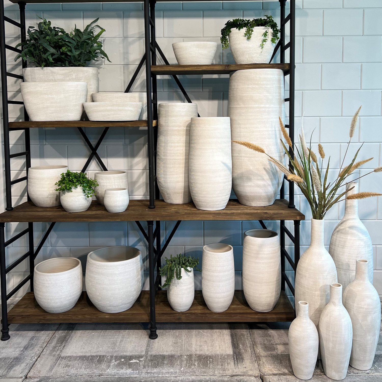 CreaFlor Home Bodenvase Grau, Durchmesser 25 günstig online kaufen