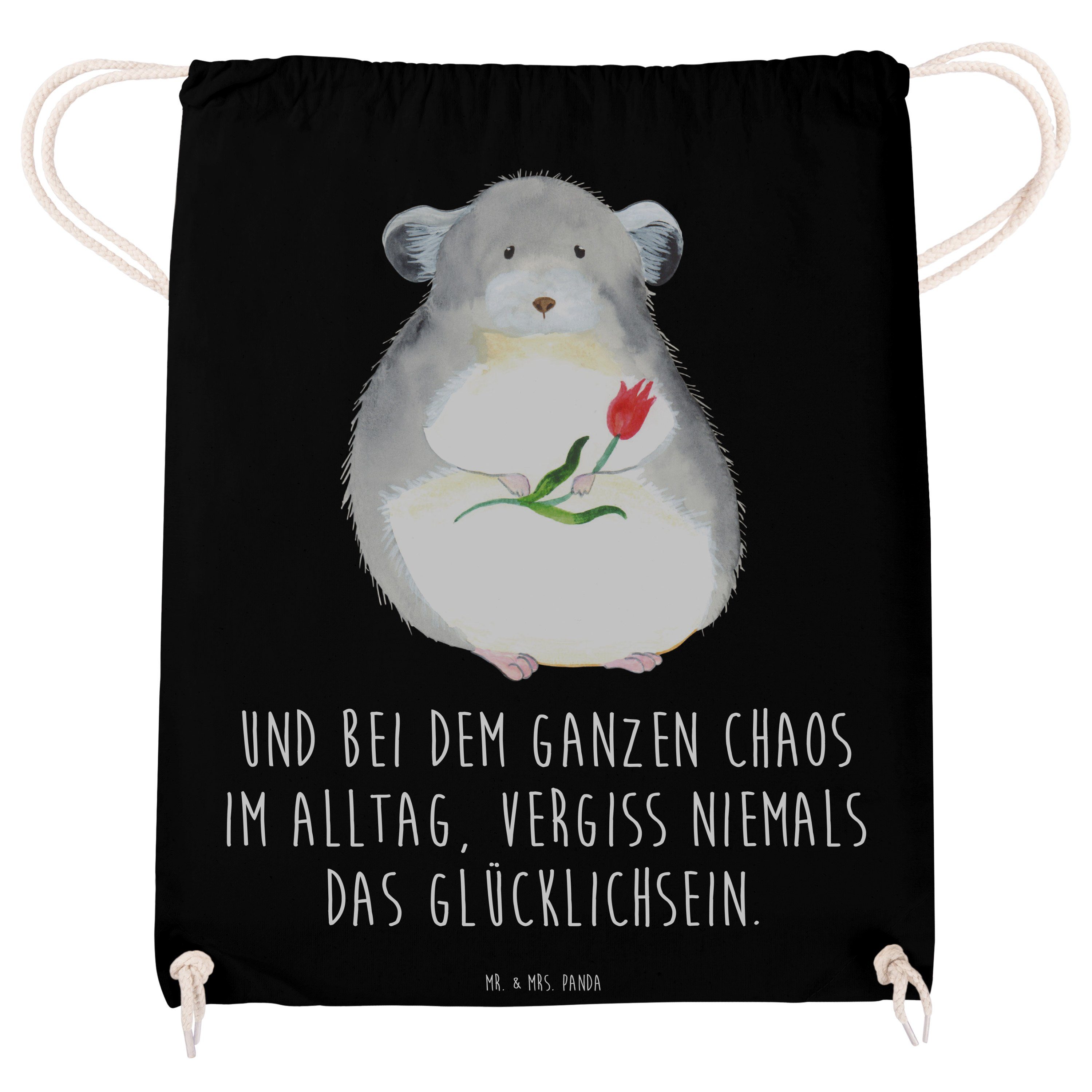 Schwarz Tiermotiv Blume Geschenk, Chinchilla Mr. (1-tlg) mit lustige Sprüche, Sporttasche - Mrs. - & Panda