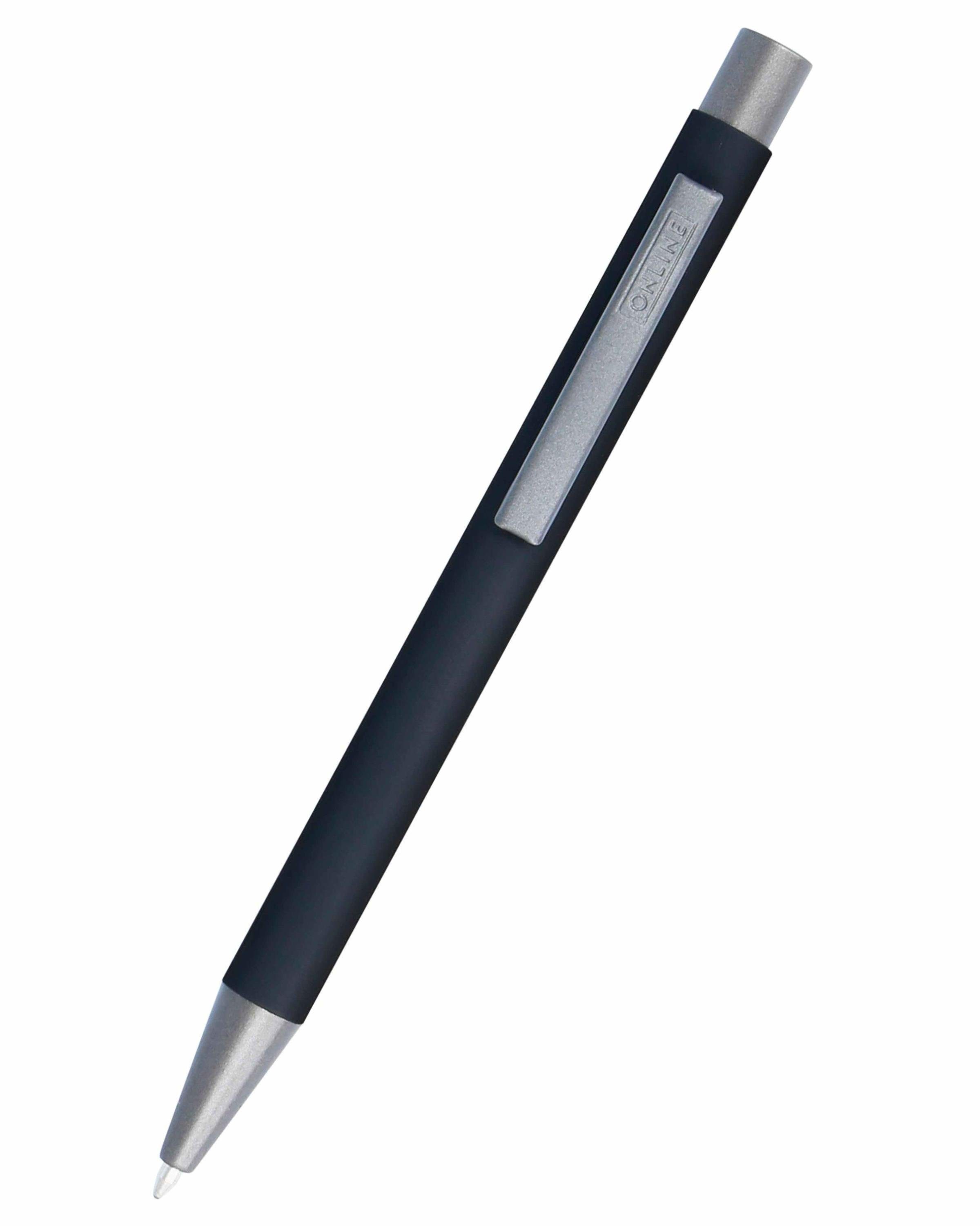 Online Pen Kugelschreiber Soft Metal Druckkugelschreiber, aus Aluminium, mit Softtouch-Feeling Pure Black