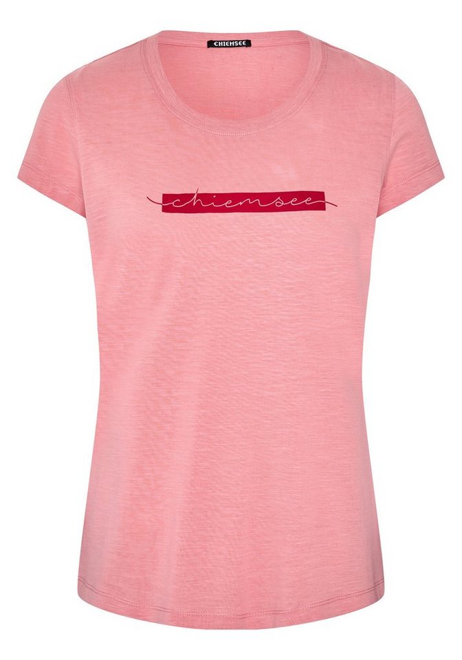Chiemsee Print-Shirt T-Shirt mit Logo-Schriftzug 1, CHIEMSEE Damen-Shirt  mit dekorativem Logo-Blockstreifen