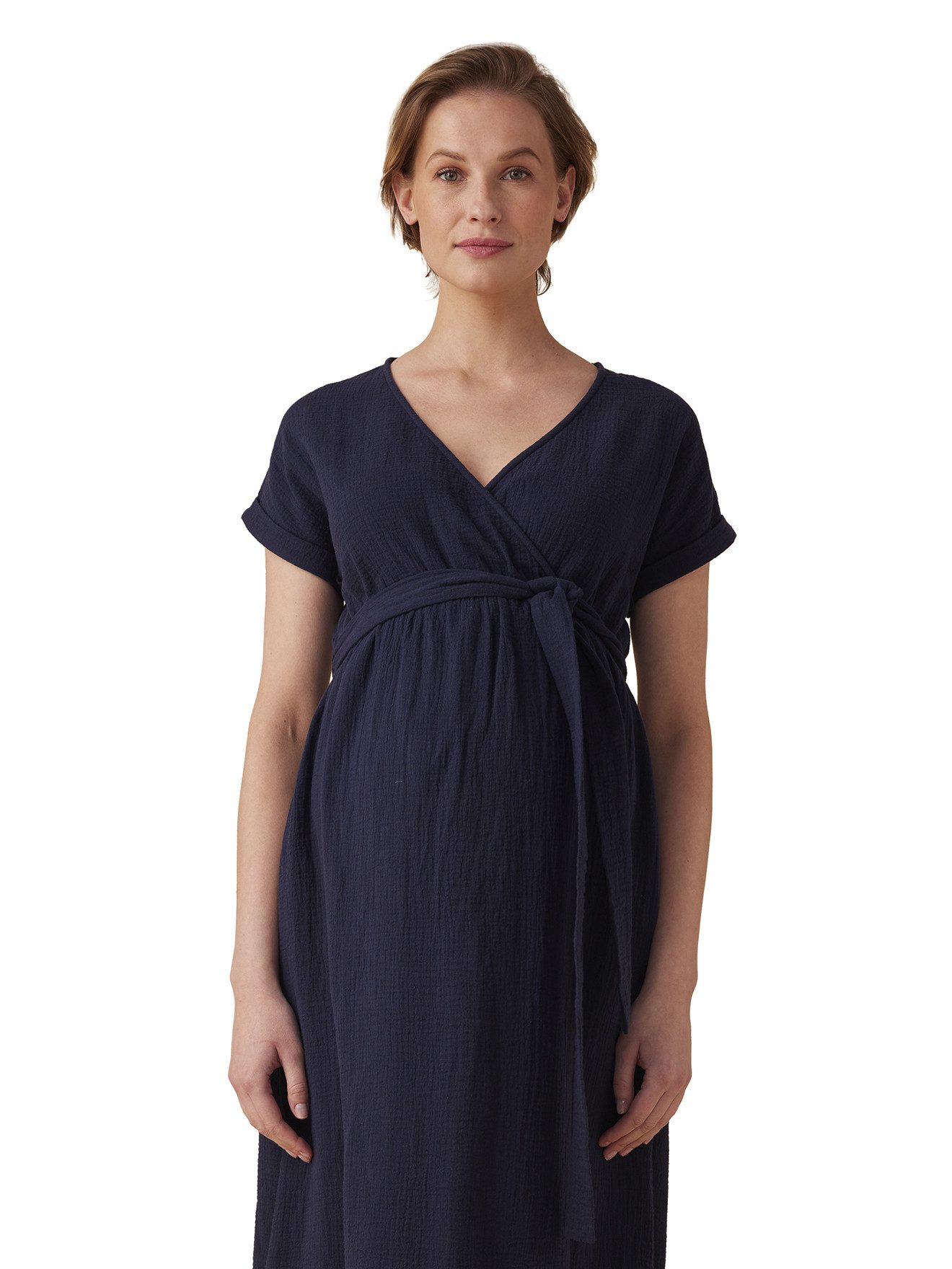 Envie de Fraise Umstandskleid Musselinkleid für Schwangerschaft & Stillzeit Wickeloptik, Bio-Baumwolle