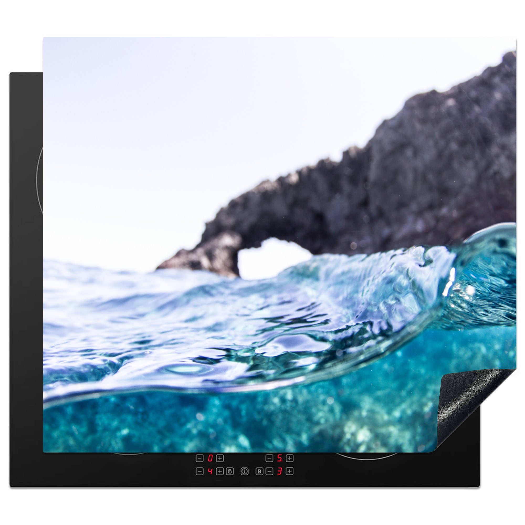 MuchoWow Herdblende-/Abdeckplatte Wasser - Golf - Meer, Vinyl, (1 tlg), 59x52 cm, Ceranfeldabdeckung für die küche, Induktionsmatte