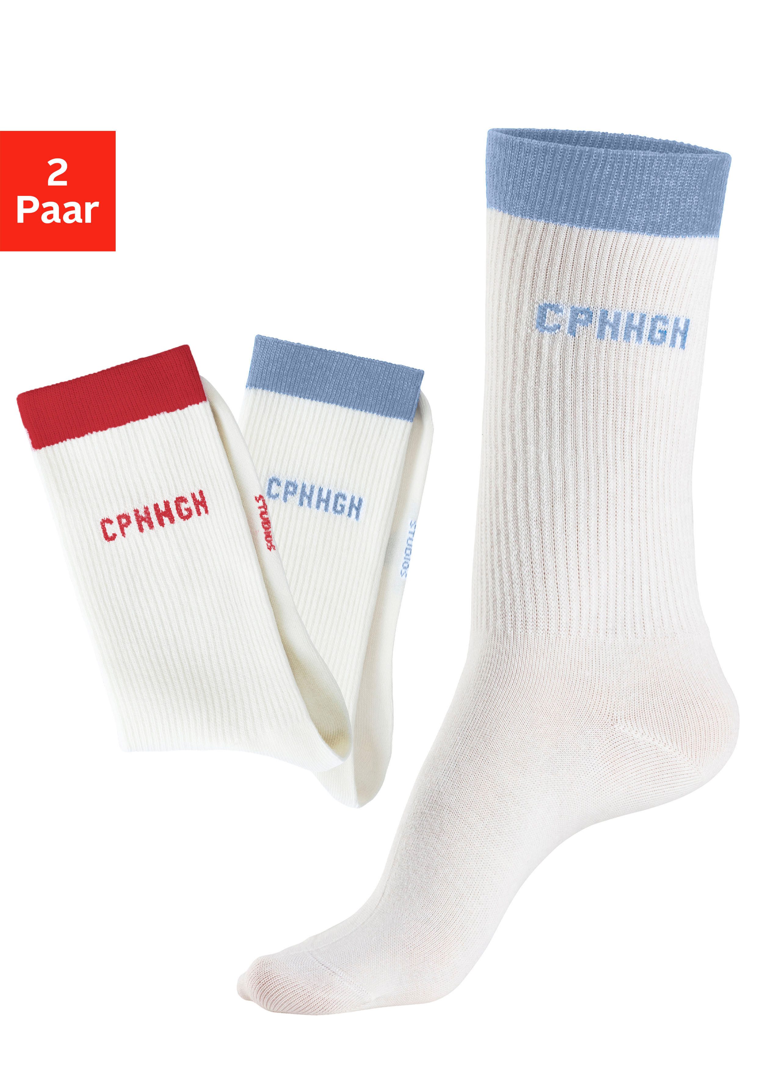 Copenhagen Studios Tennissocken (Packung, 2-Paar) mit kontrastfarbenem Bund günstig online kaufen
