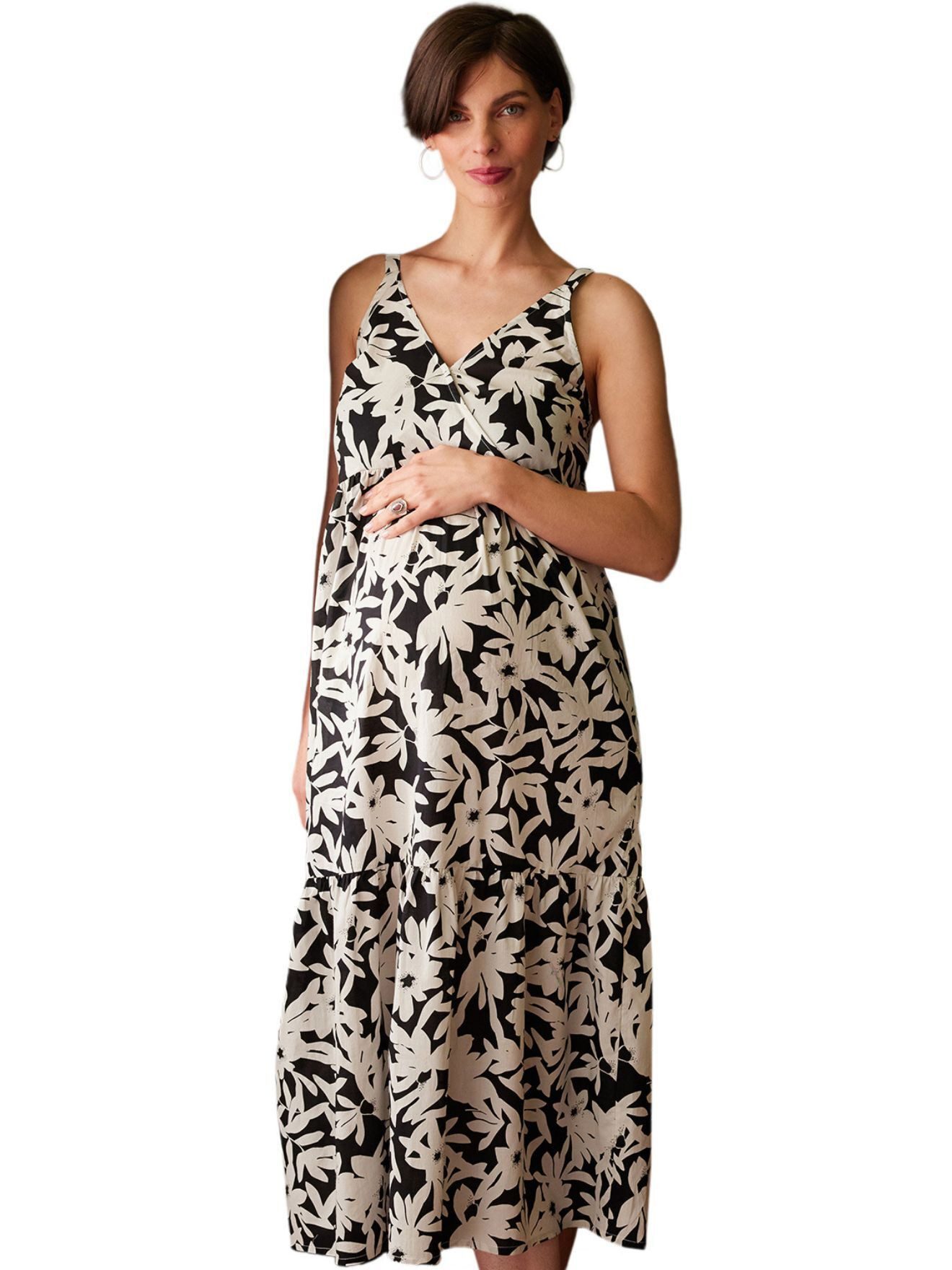 Envie de Fraise Umstandskleid Langes Trägerkleid für Schwangerschaft & Stillzeit