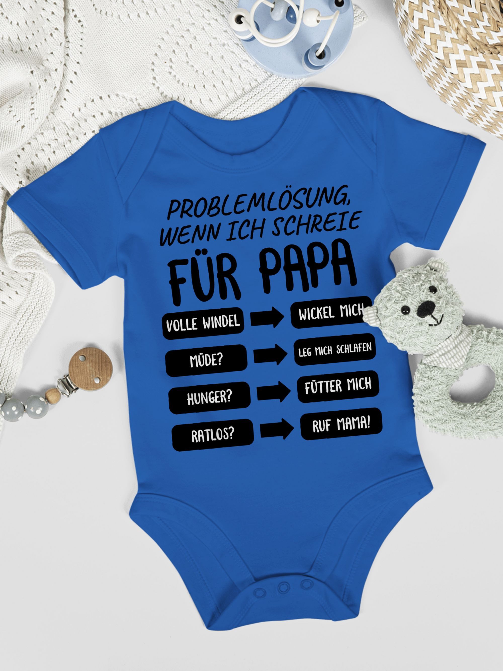 Shirtracer Shirtbody Problemlösung wenn ich schreie für Papa Geschenk Vatertag Baby