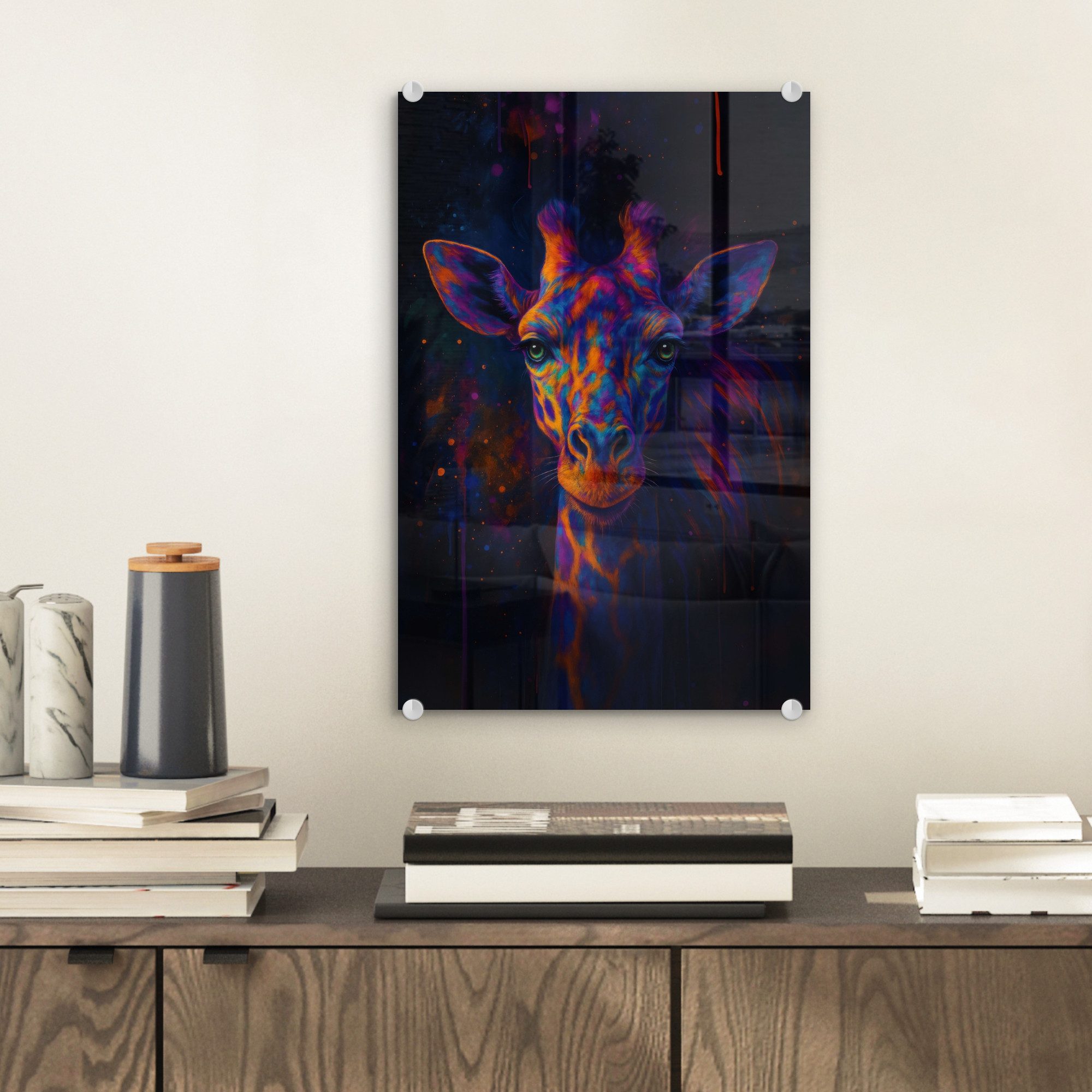 MuchoWow Acrylglasbild Giraffe - Farbig - günstig online kaufen