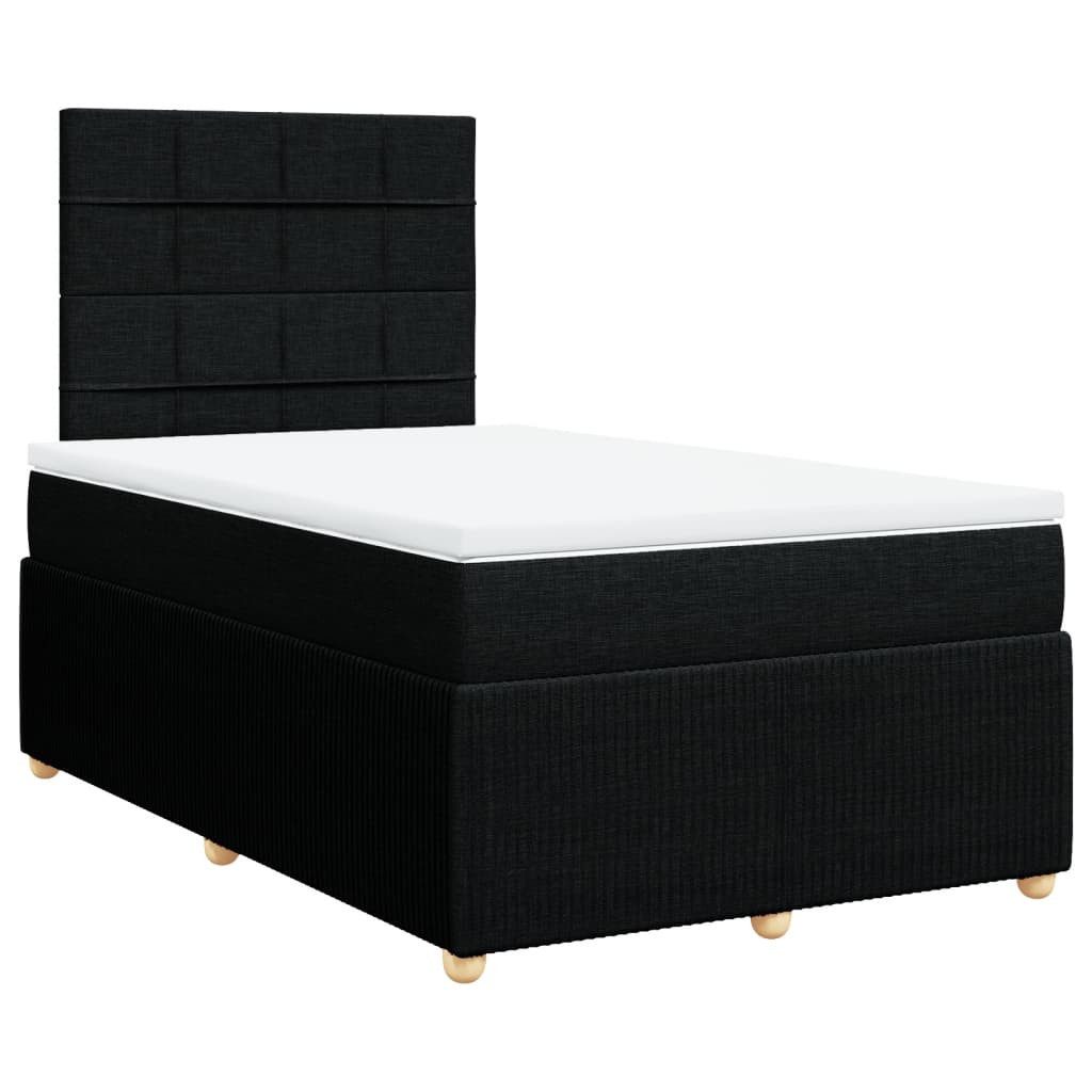 Bett Boxspringbett mit Matratze Schwarz 120x200 cm Stoff