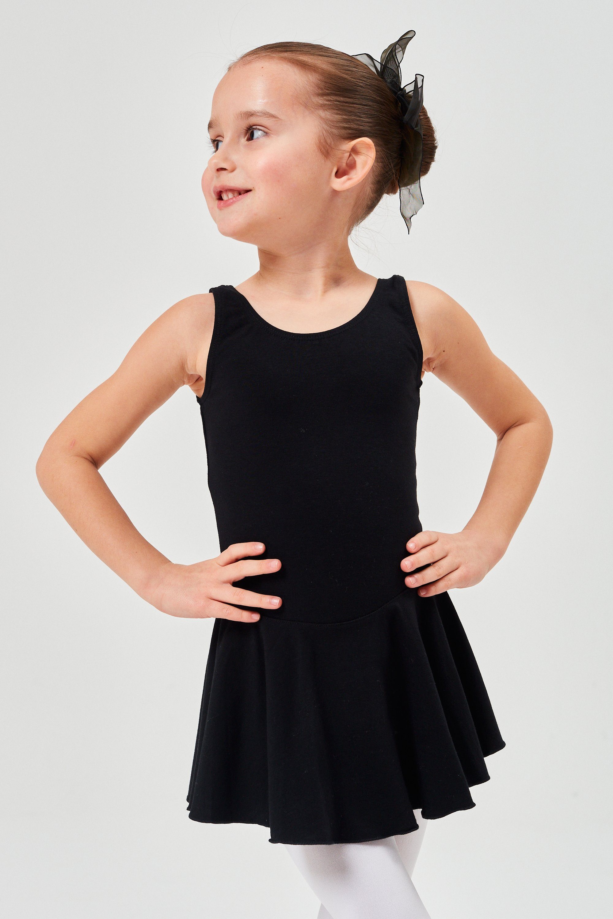 tanzmuster Bodykleid Ballett Trikot Nora mit Röckchen Ballettkleid für Mädchen aus wunderbar weichem Baumwollmaterial