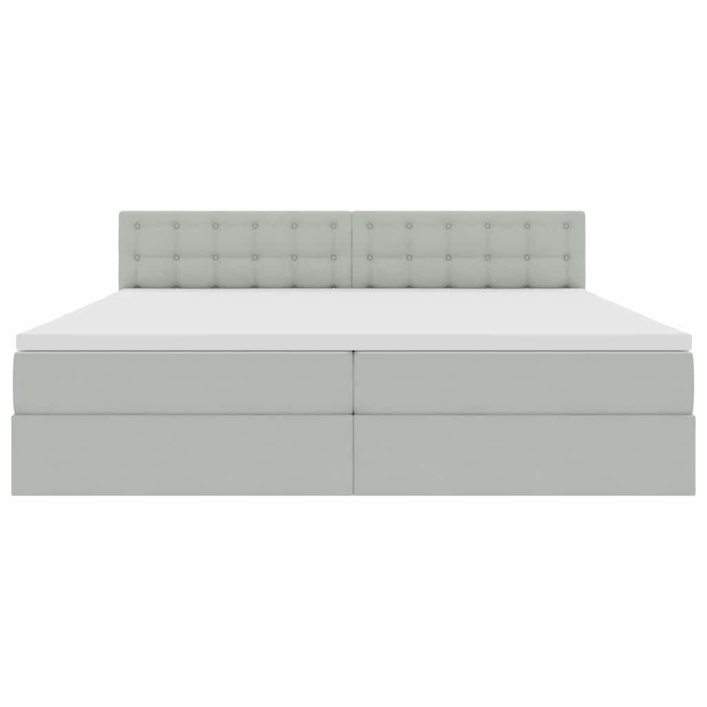 vidaXL Bed with Storage and LED Lighting, Light Grey, 200 x 200 cm, Velvet (1-piece)