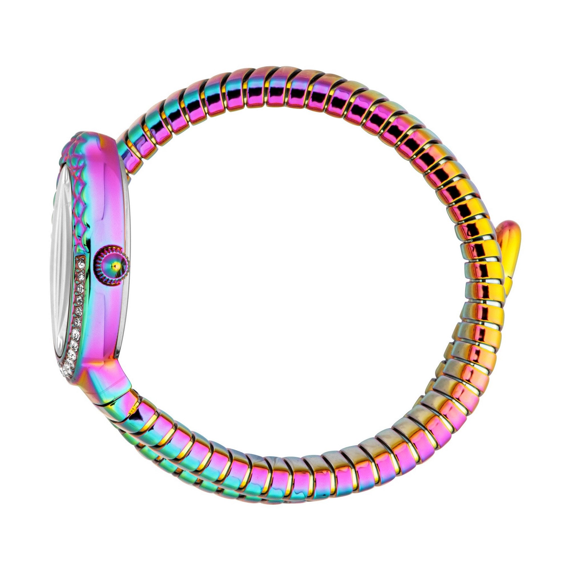 Just Cavalli Time Quarzuhr Signature Snake JC1L390M0075, Armbanduhr, Damenuhr, Edelstahlarmband, analog, Kristallsteine