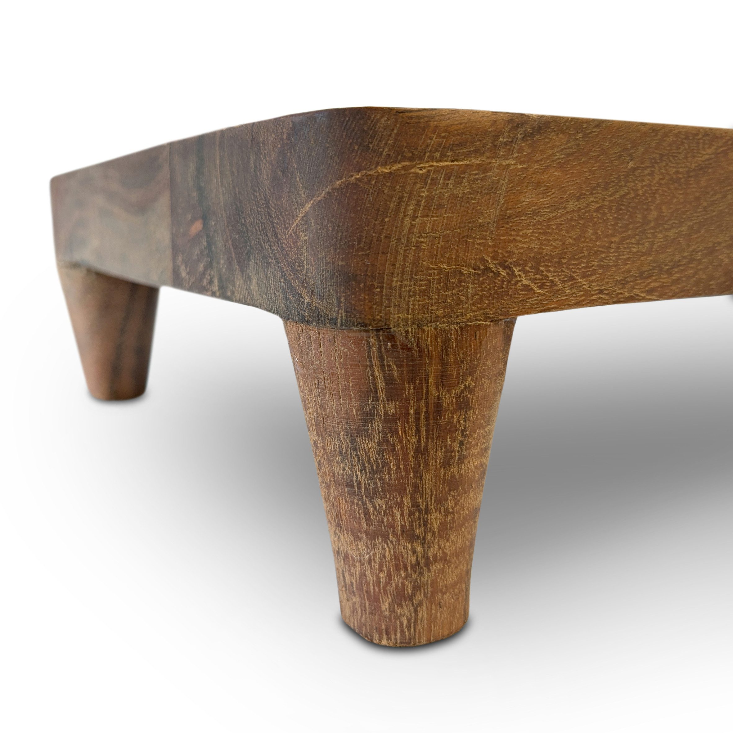 Spetebo Tablett Akazien Tischpodest lebensmittelecht - 45 x 21 cm, Akazien Holz, (Stück, 1-tlg., Tablett), Holz Serviertablett braun mit 4 Füßen