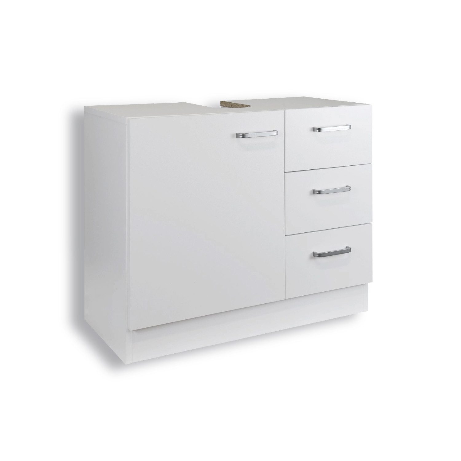 Stabilo Sanitär Waschbeckenunterschrank Waschbeckenunterschrank 3 Schubladen Polarweiß 63x30x54 cm matt mit 3 Schubladen