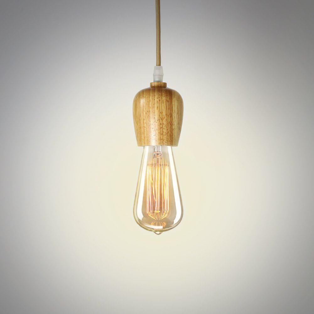 JDONG Pendelleuchte aus Holz für E27 günstig online kaufen