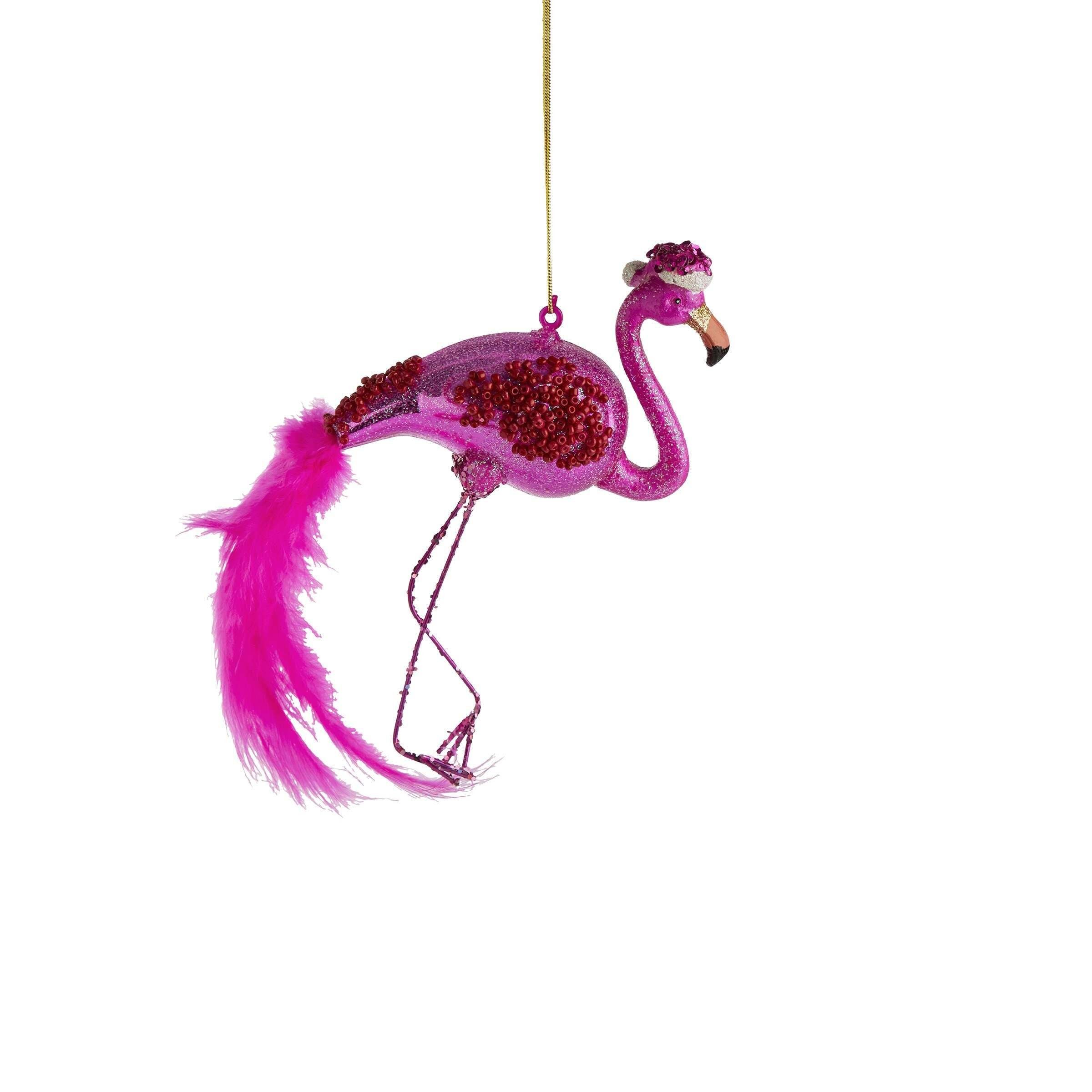 BUTLERS Weihnachtsbaumkugel HANG mit Flamingo ON Mütze Anhänger