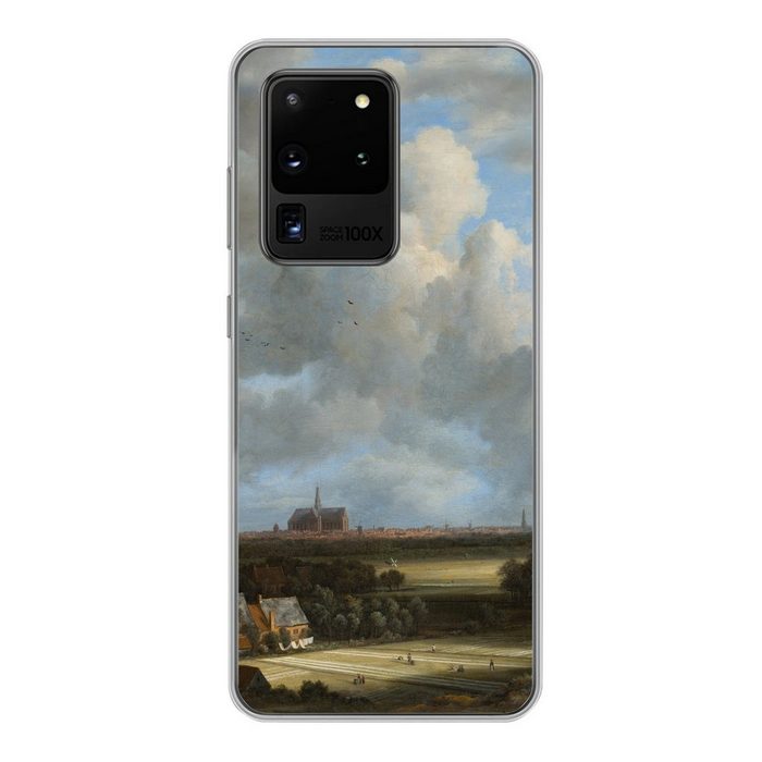 MuchoWow Handyhülle Ansicht von Haarlem mit Tribüne - Gemälde von Jacob van Ruisdael Phone Case Handyhülle Samsung Galaxy S20 Ultra Silikon Schutzhülle