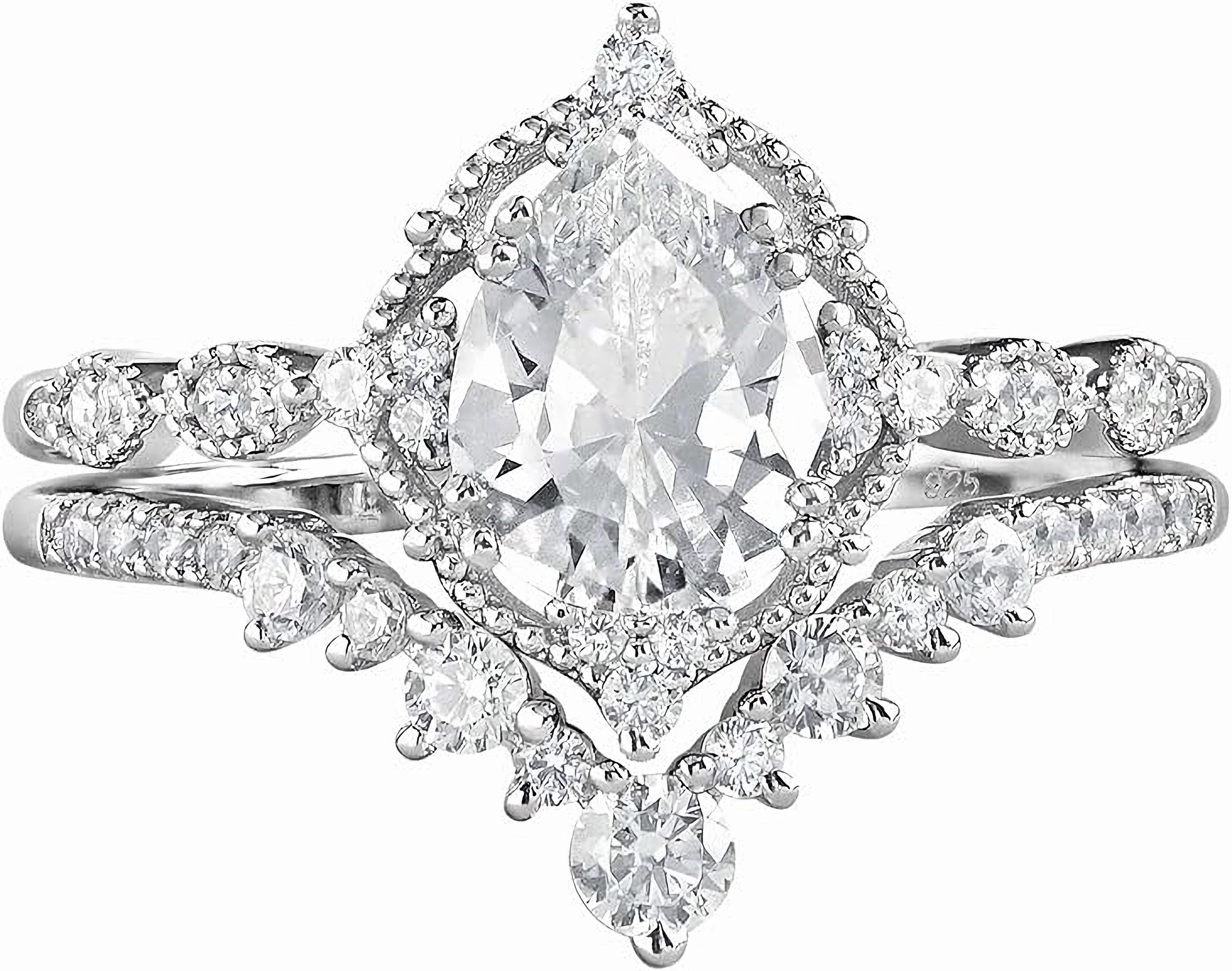 Jumpeak Diamantring 585 Gold, 1,1 Karat Diamant in Birnenform, Braut-Ehering, D,vs1,2EX,IGI-Zertifikat,ring damen,geschenk