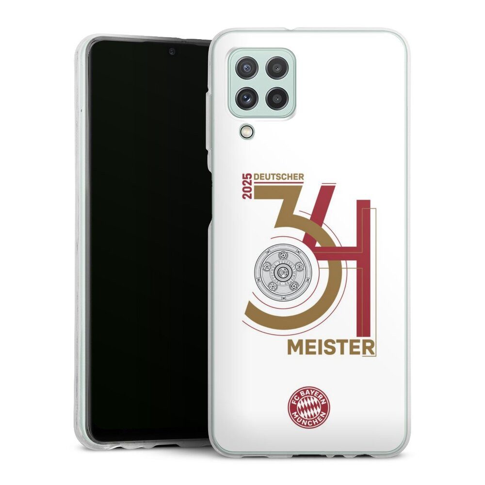 DeinDesign Handyhülle FC Bayern München Meister Offizielles Lizenzprodukt, Samsung Galaxy A22 4G Silikon Hülle Bumper Case Handy Schutzhülle