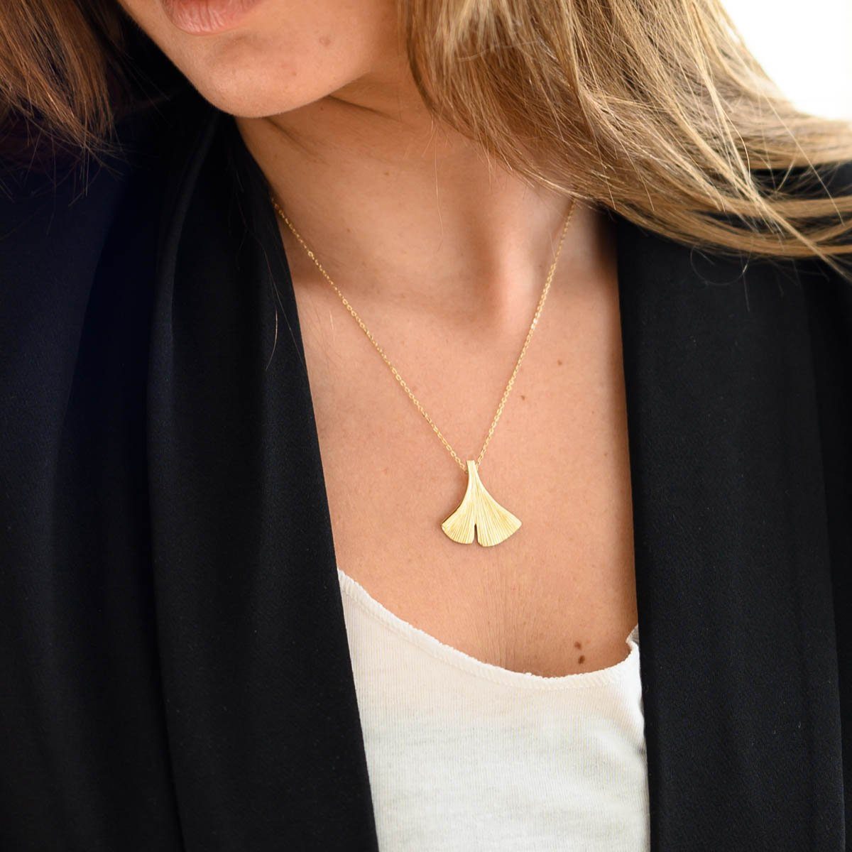 Materia Kettenanhänger Gingko / Gingkoblatt Gold günstig online kaufen